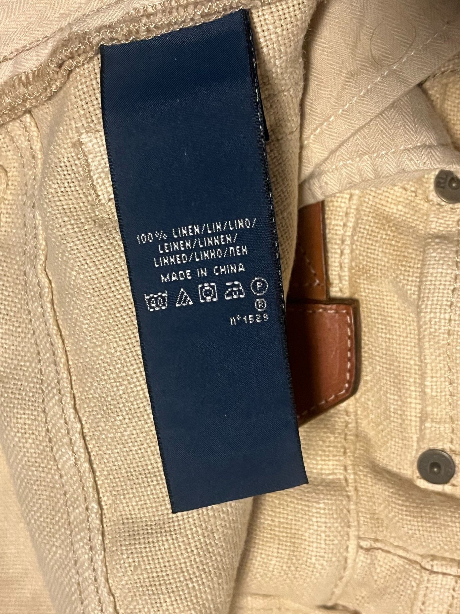 Ralph Lauren Early 00's Beige Belted Linen Pants Size US 28 / EU 44 - 12 Thumbnail