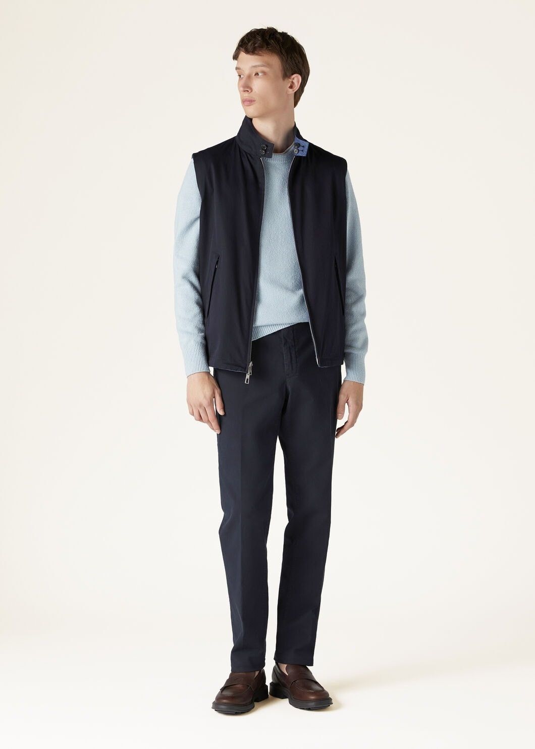 Loro Piana o1w1db10125 FAO0020 Taga Vest in Navy Blue Size US XL / EU 56 / 4 - 2 Thumbnail