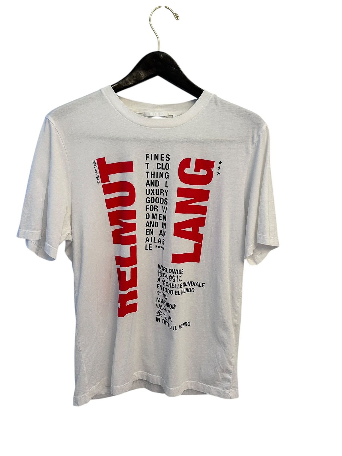 Helmut Lang HELMUT LANG WORLDWIDE White T-SHIRT large Size US L / EU 52-54 / 3 - 1 Thumbnail