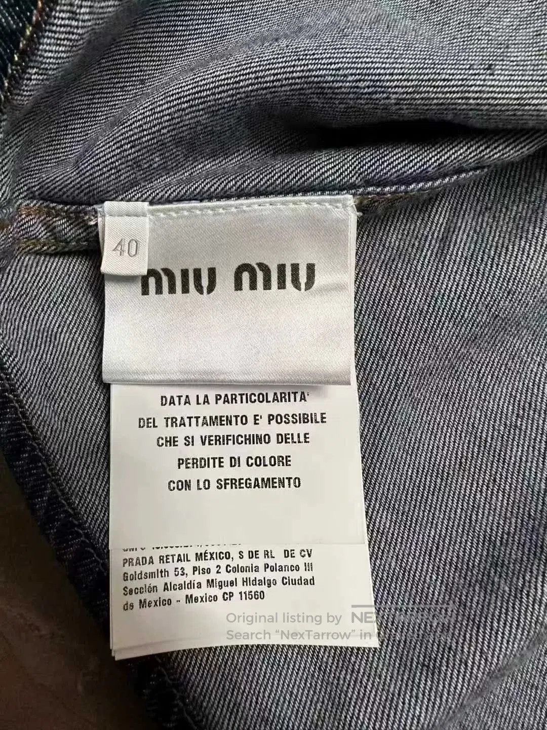 Miu Miu miumiu embroidered logo denim short sleeve shirt. Size M / US 6-8 / IT 42-44 - 3 Thumbnail