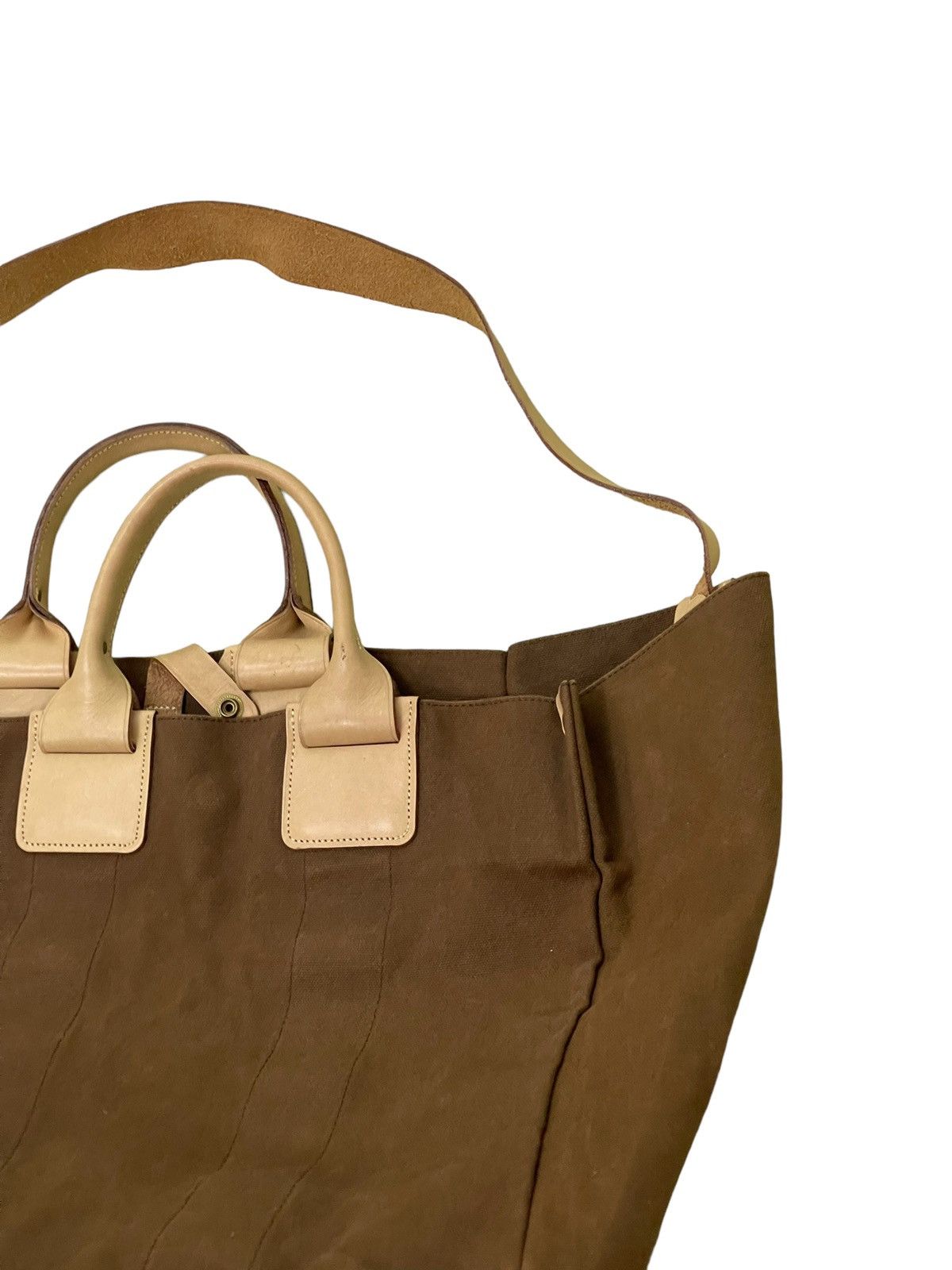 Japanese Brand Large Tote Shoulder Bag Sazaby Japan Cotton Canvas Leather Size ONE SIZE - 10 Thumbnail