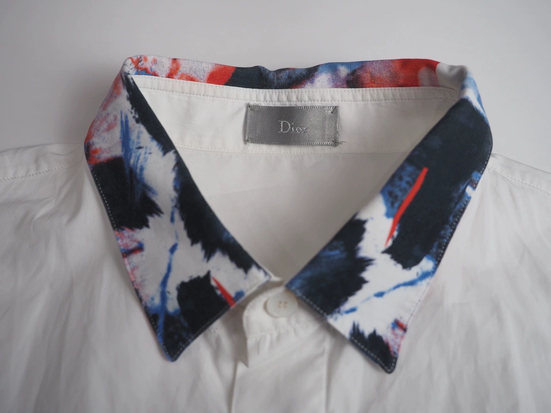 Dior White tie-dye collar shirt size 40 from the DIOR catalog Size US L / EU 52-54 / 3 - 5 Thumbnail