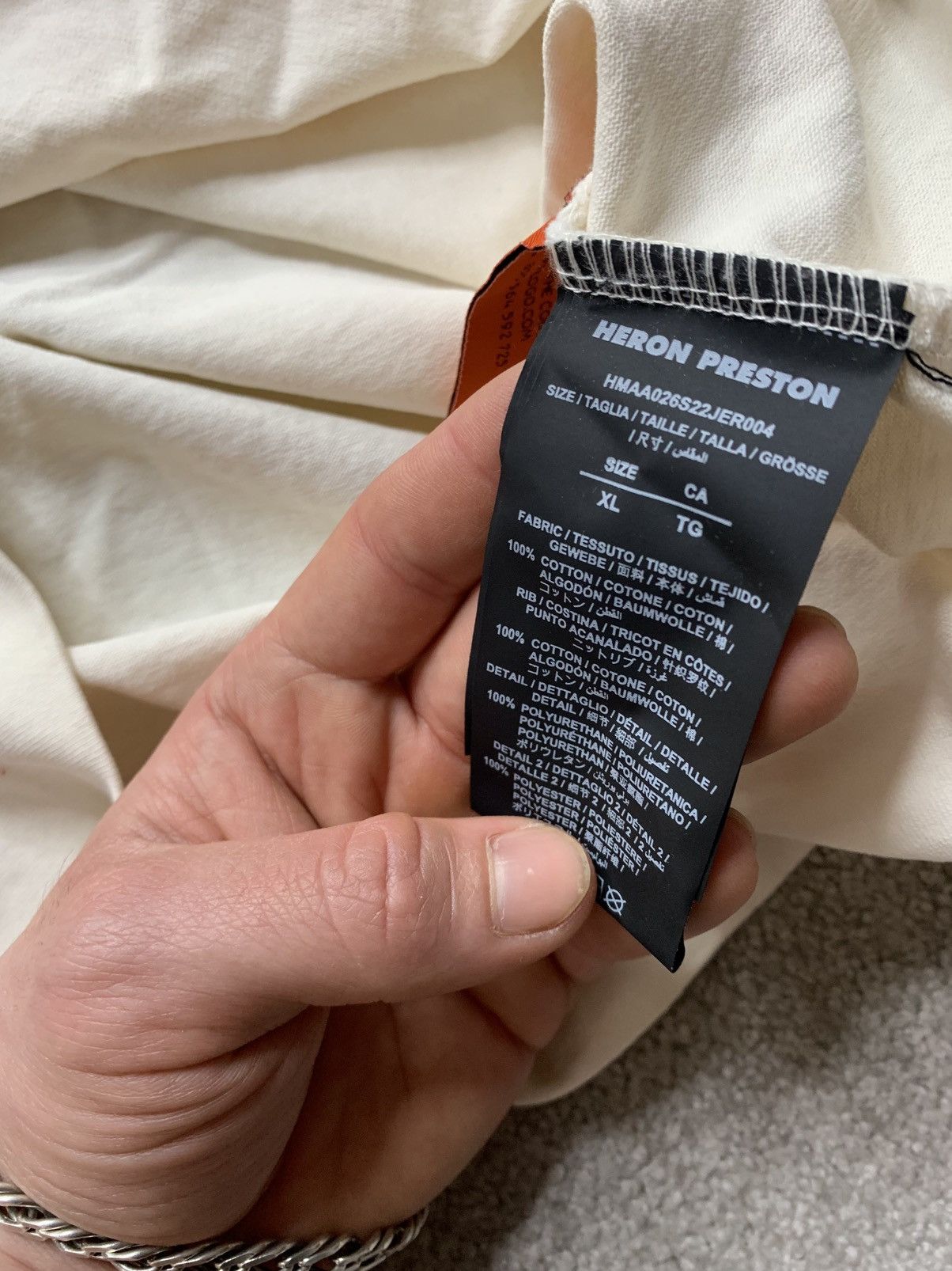 Designer Heron Preston x A.F. White Graphic Tee Oversize Minimalist Size US L / EU 52-54 / 3 - 10 Thumbnail