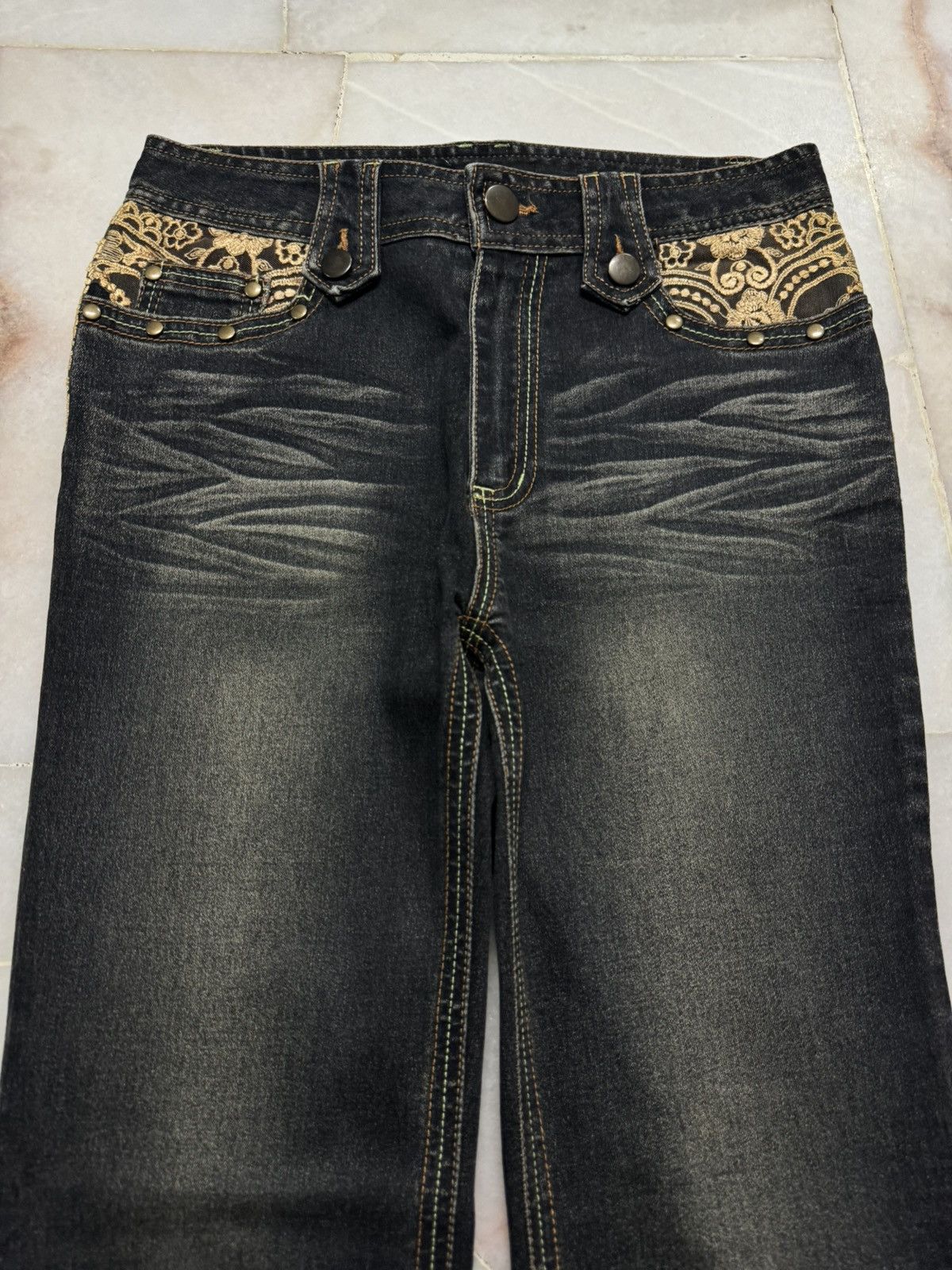Tornado Mart flared darkwash archive japanese denim Size US 28 / EU 44 - 4 Thumbnail