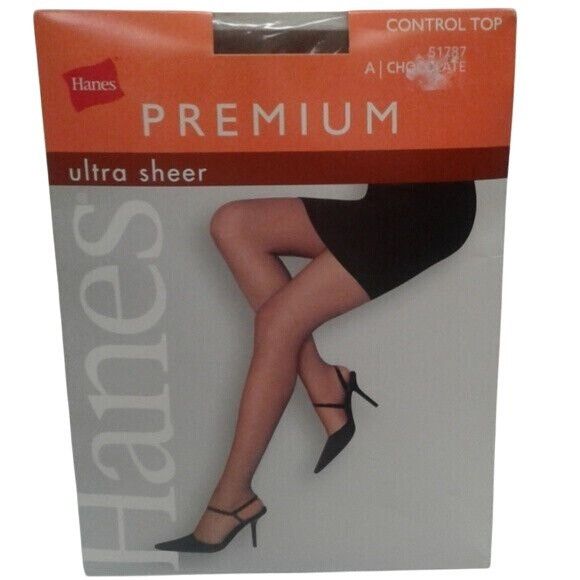 Hanes Hanes A Control Top Chocolate Panty Hose Ultra Sheer Vintage Size ONE SIZE - 1 Thumbnail