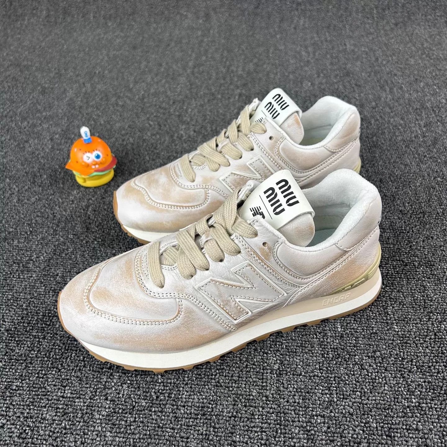 Miu Miu MIU MIU distressed NB collab sneaker size 37 Size US 6.5 / IT 36.5 - 1 Thumbnail