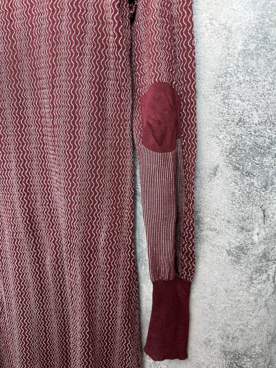 Prada Prada Knit Sheer Maxi Dress Burgundy Zigzag Pattern Italy Size L / US 10 / IT 46 - 13 Thumbnail