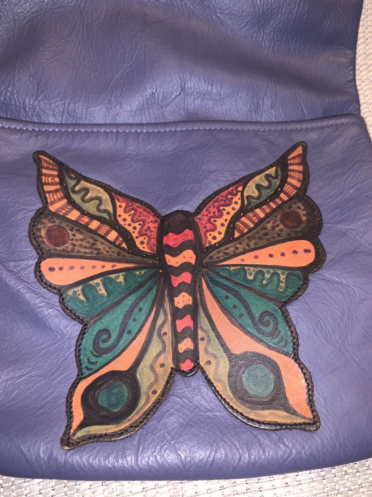Other Butterfly Leather crossbody handmade zipper E.U.C Rare Size ONE SIZE - 4 Thumbnail