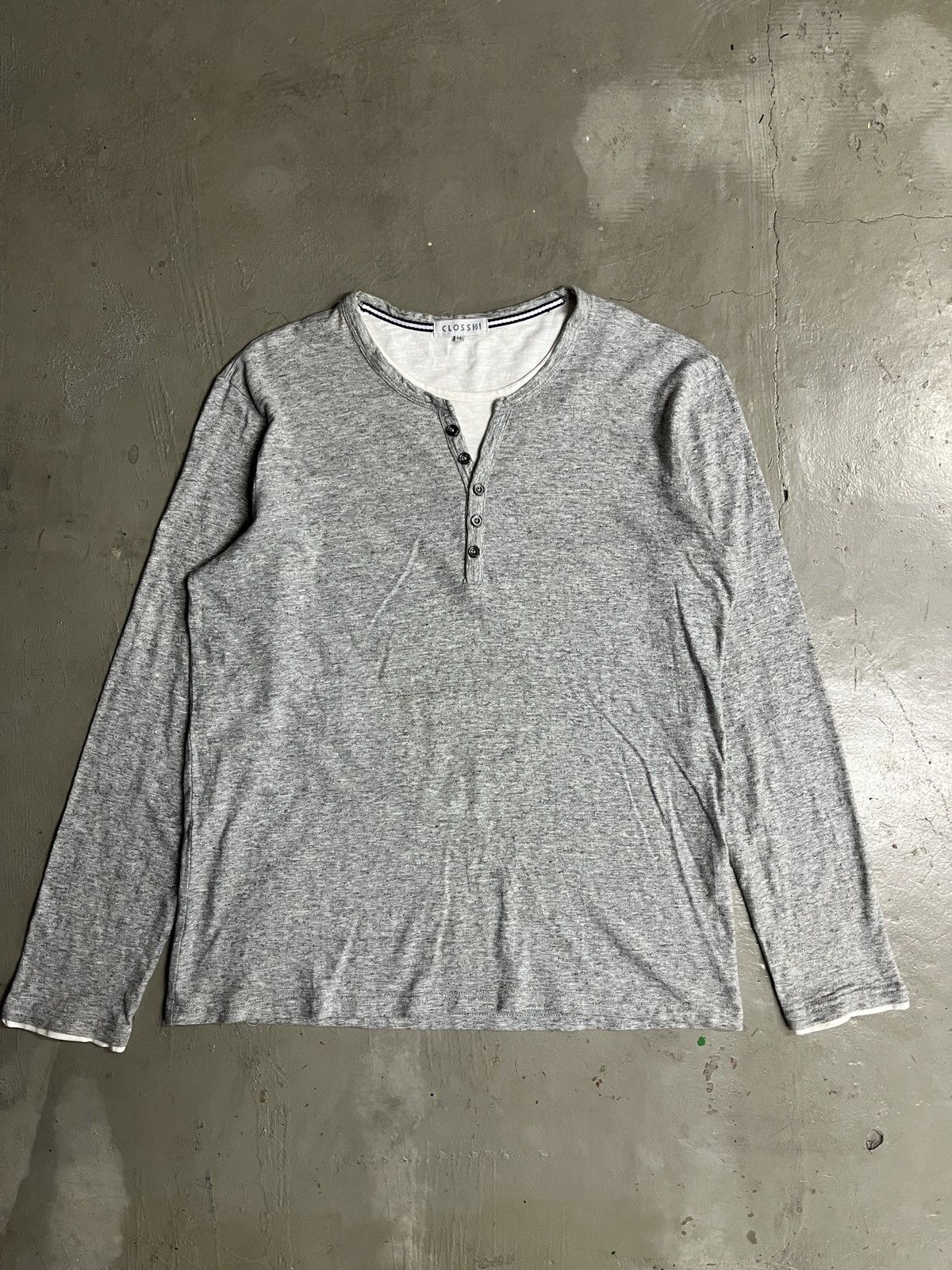 Japanese Brand Japanese Double Layer Henley Tshirt Raf Simons Style Size US L / EU 52-54 / 3 - 1 Thumbnail