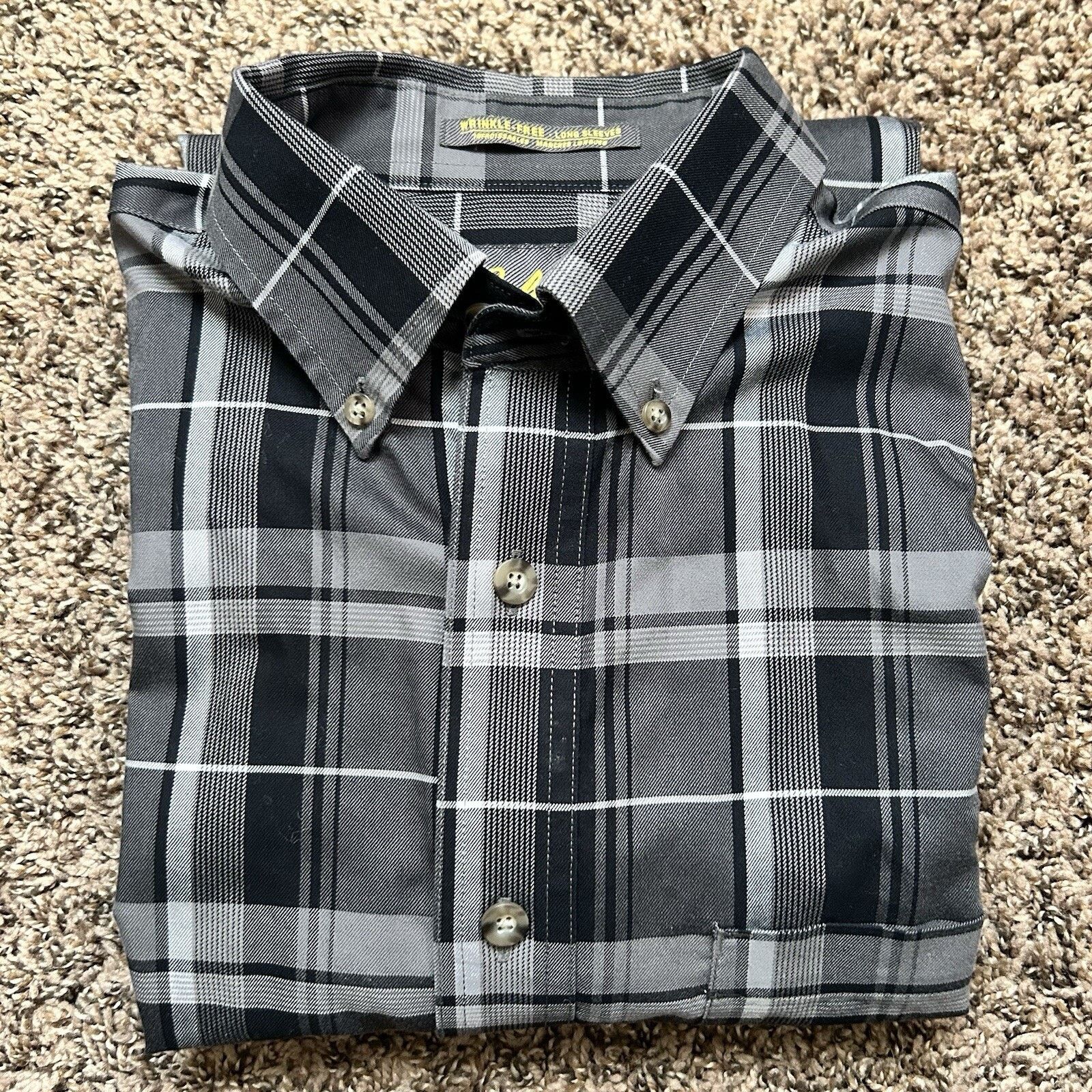 Cabelas Cabela's Mens MT Tall Blue Plaid Button Down Wrinkle Free Size US M / EU 48-50 / 2 - 14 Thumbnail