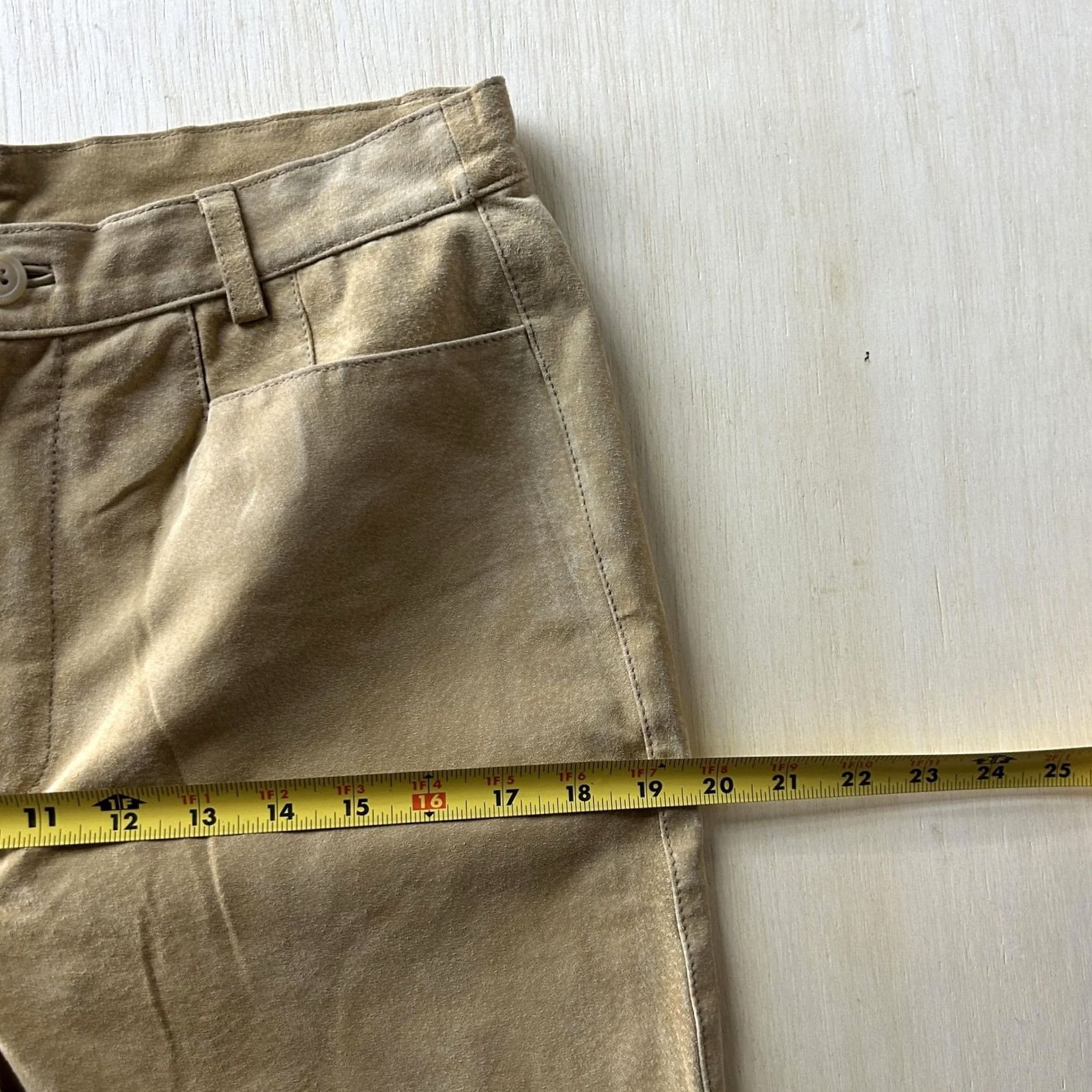 Vintage VINTAGE Sonoma Dress Pants Womens 10 Beige Suede Leather Straight Leg Lined Pockets Size 32" / US 10 / IT 46 - 7 Thumbnail