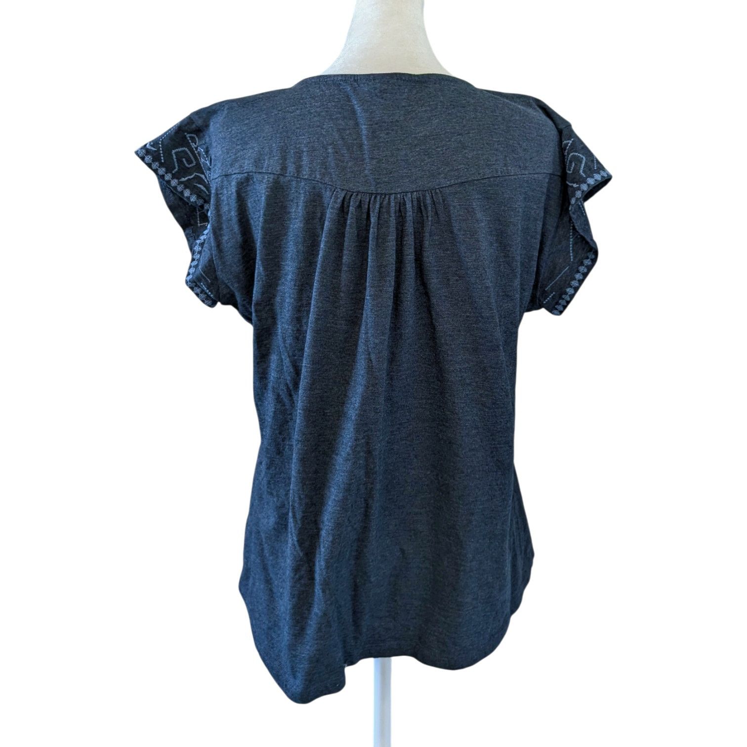 Other Aventura Poet Blue Organic Cotton Embroidered Blouse Medium Size M / US 6-8 / IT 42-44 - 3 Thumbnail