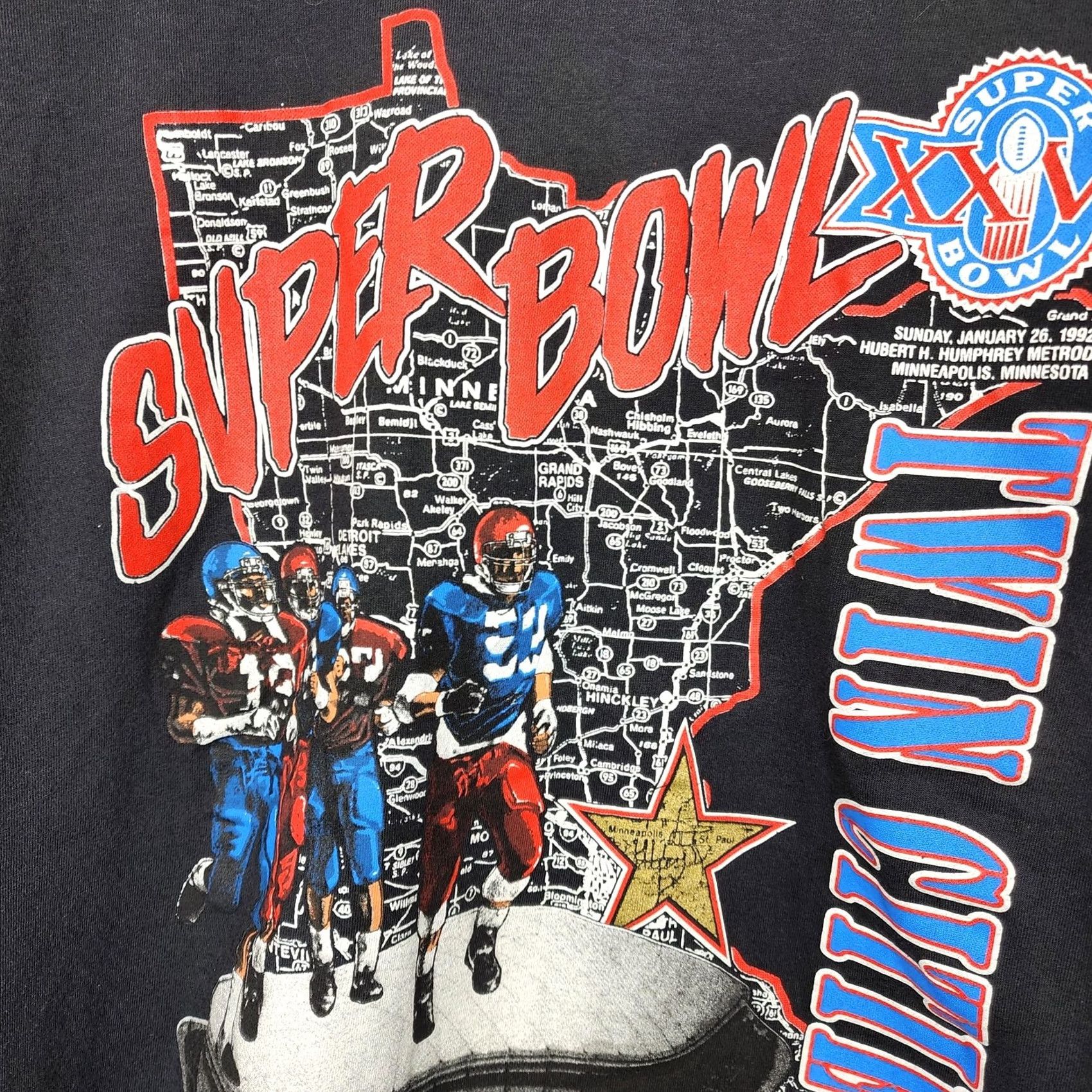 Nutmeg VINTAGE Nutmeg Shirt Mens XL Black VTG Super Bowl XXVI Twin Cities NFL Football Tee Size US XL / EU 56 / 4 - 4 Thumbnail