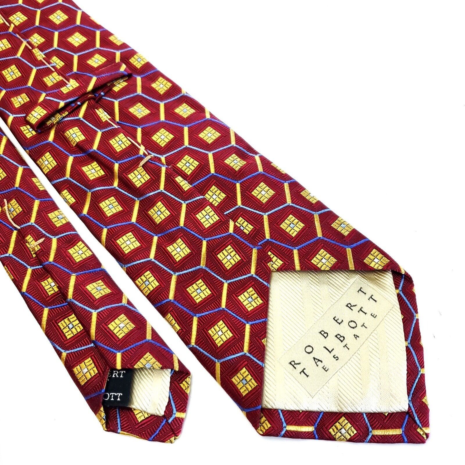 Robert Talbott Robert Talbott Estate Red Woven Geometric Wide Silk Tie Size ONE SIZE - 7 Thumbnail