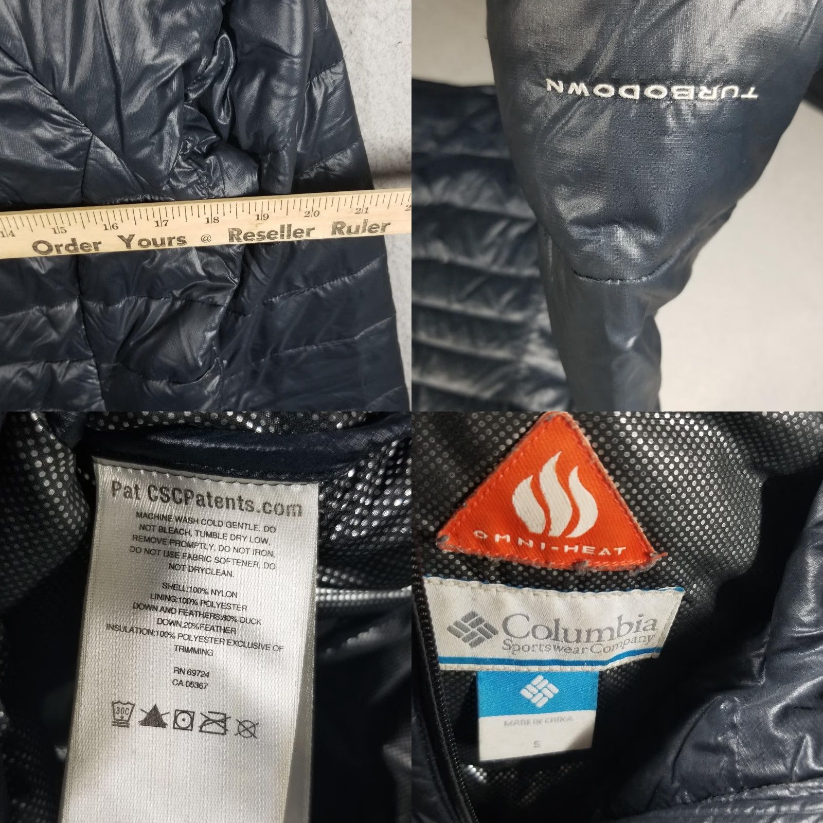 Vintage Columbia TurboDown 650TD Omni-Heat Parka Womens Small Black Hooded Puffer Coat Size S / US 4 / IT 40 - 8 Thumbnail