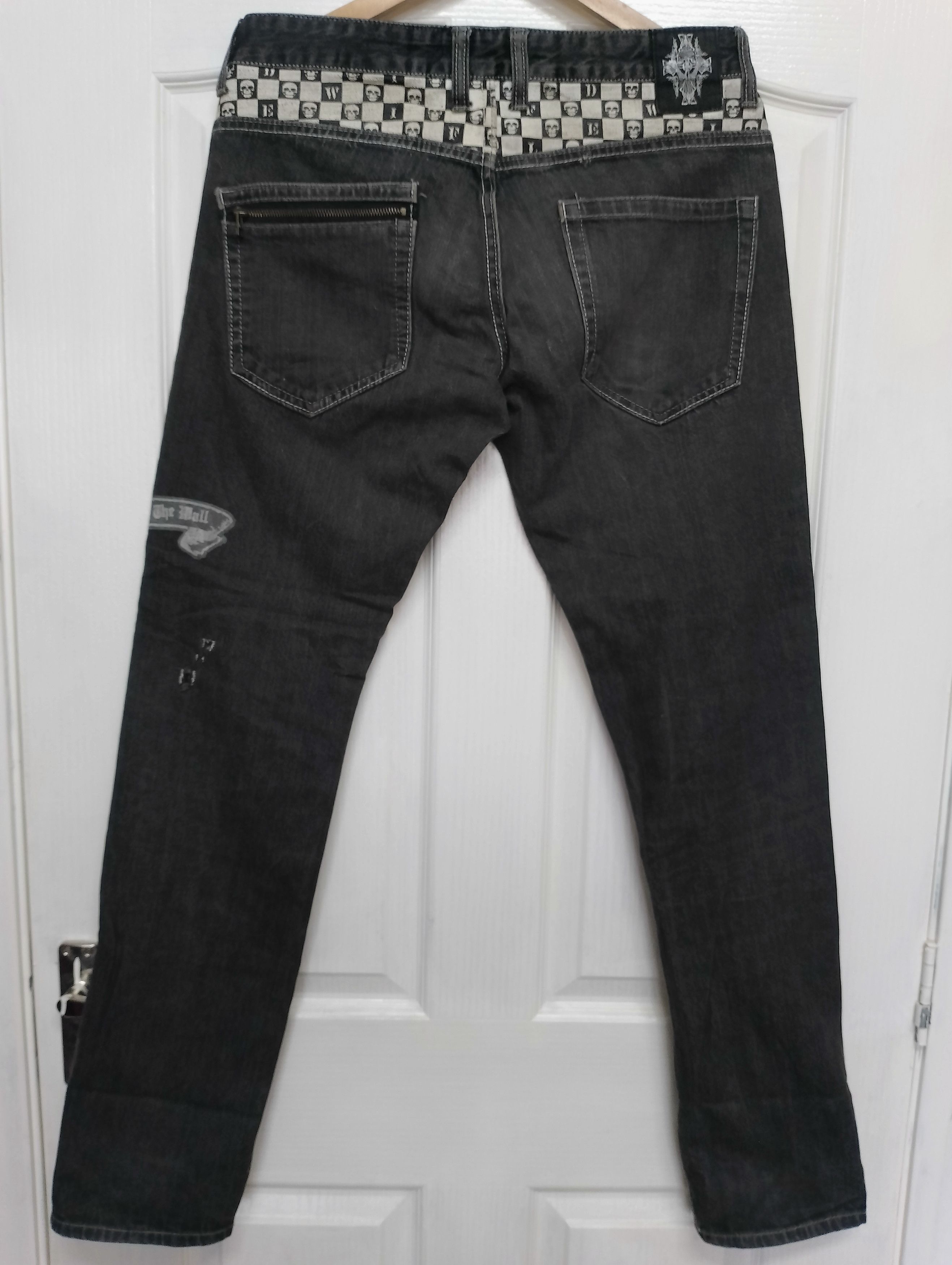 Beauty Beast WILD LIFE SKULL BONES PUNK JEANS Size US 32 / EU 48 - 3 Thumbnail