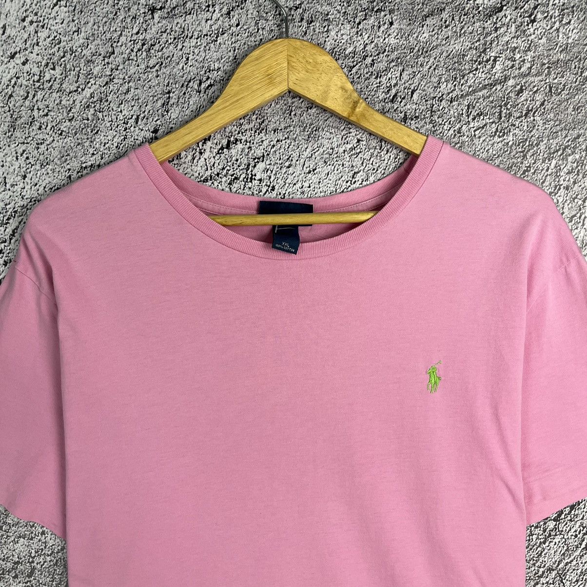 Polo Ralph Lauren × Ralph Lauren × Ralph Lauren Sport 🌸VINTAGE🌸 Polo by Ralph Lauren Pink T-Shirt with green pony Size US XXL / EU 58 / 5 - 2 Thumbnail