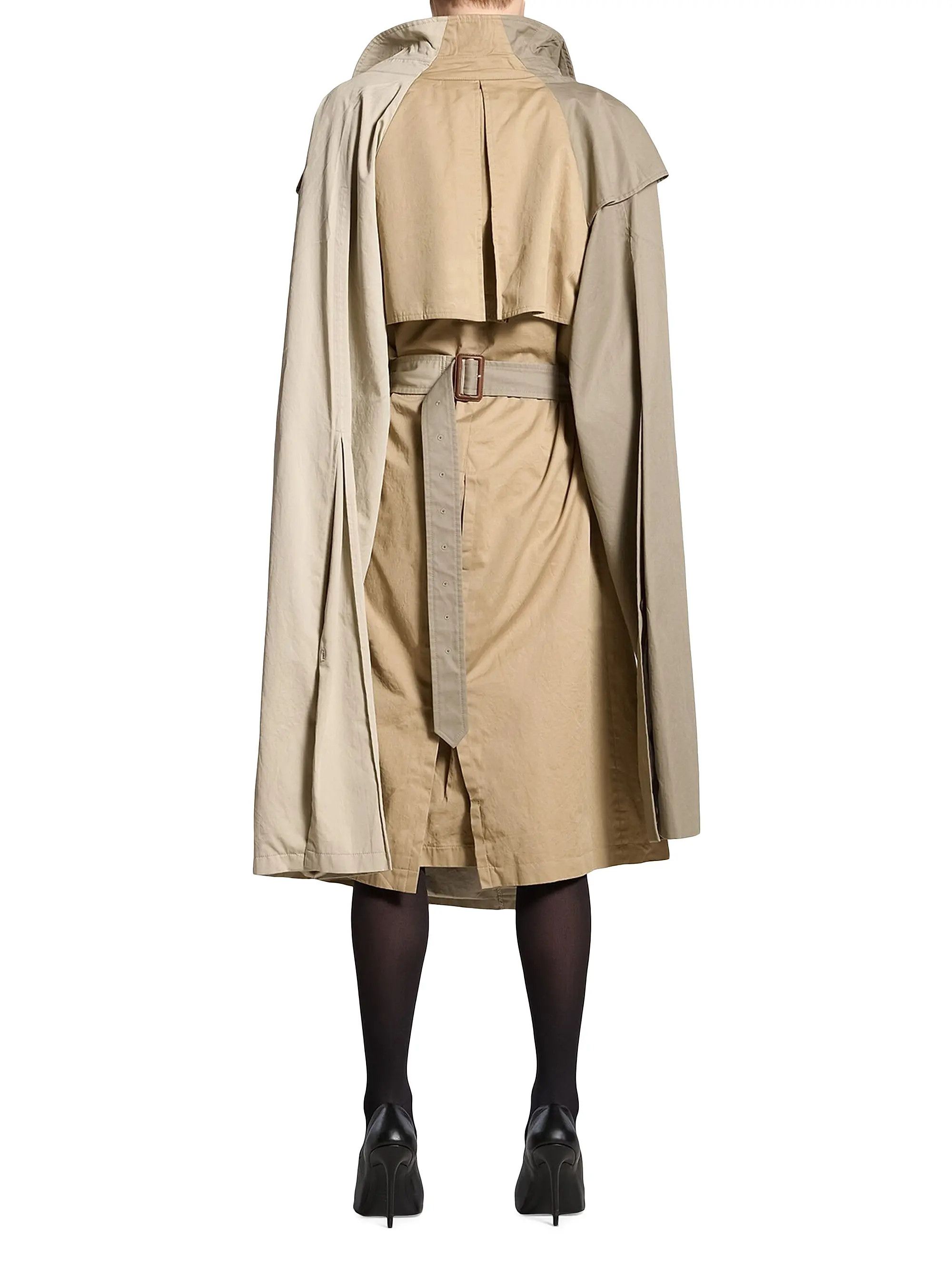 Balenciaga o1tr1nto0825 Double Sleeve Trench Coat in Dark Beige Size L / US 10 / IT 46 - 4 Thumbnail