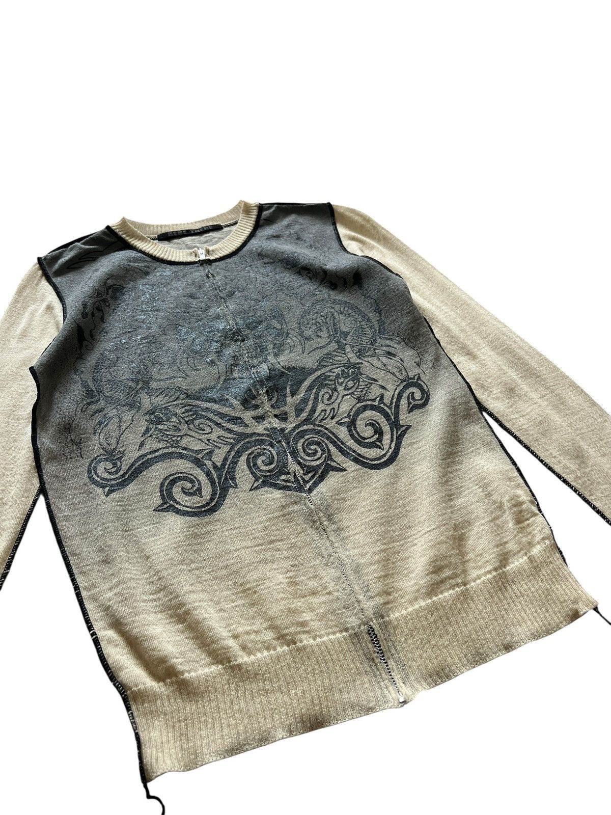 Seditionaries 1990s Here There 🇯🇵 Skull Tattoo Zipper Sweater Size US XS / EU 42 / 0 - 7 Thumbnail