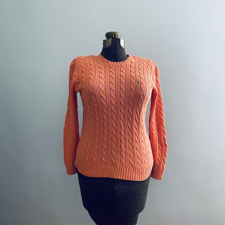 Ralph Lauren Ralph Lauren orange cableknit sweater Size S / US 4 / IT 40 - 1 Thumbnail