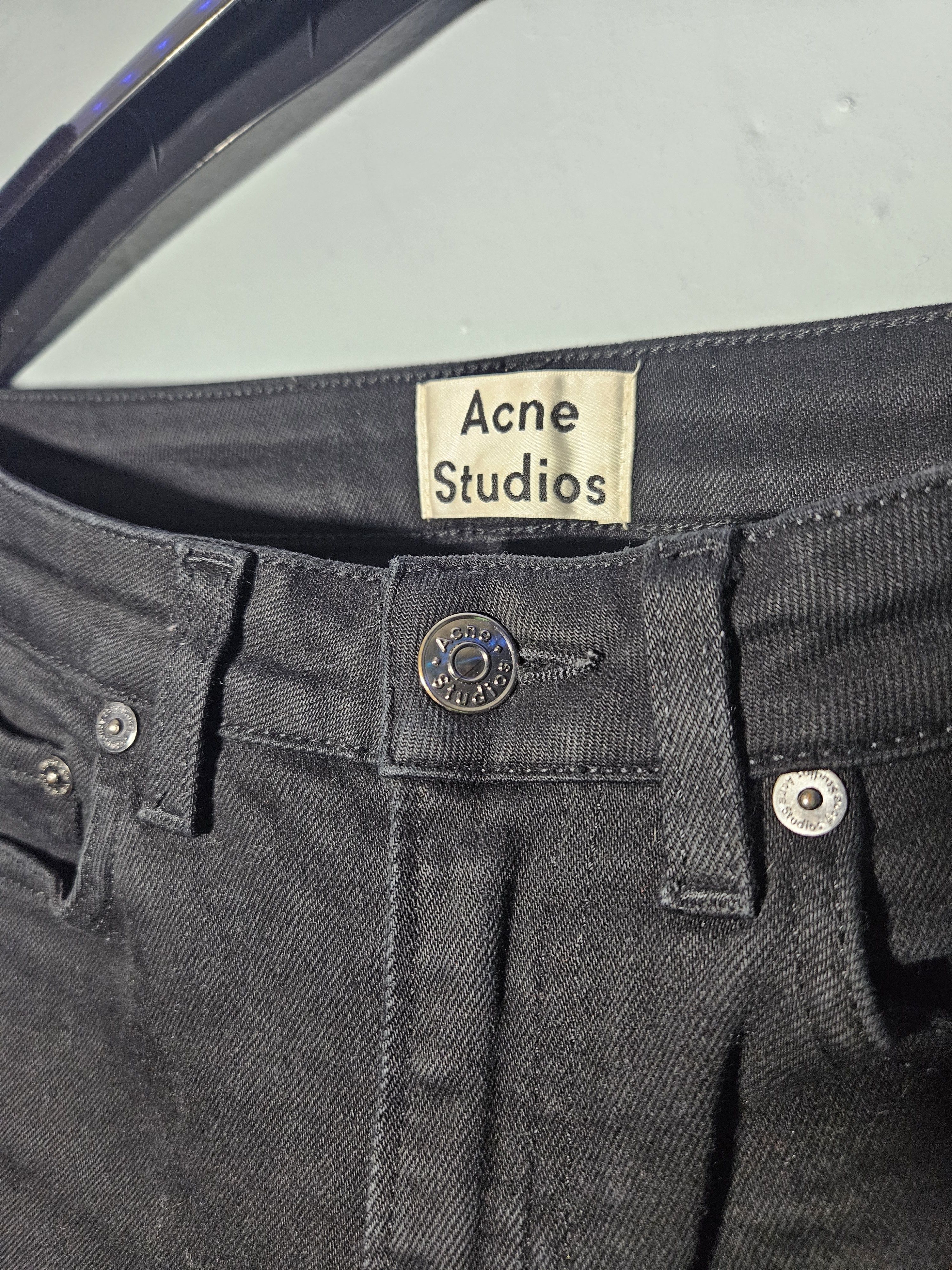 Acne Studios Patti Stay Blk Slim Fit Black Denim Jeans Size US 26 / EU 42 - 3 Thumbnail