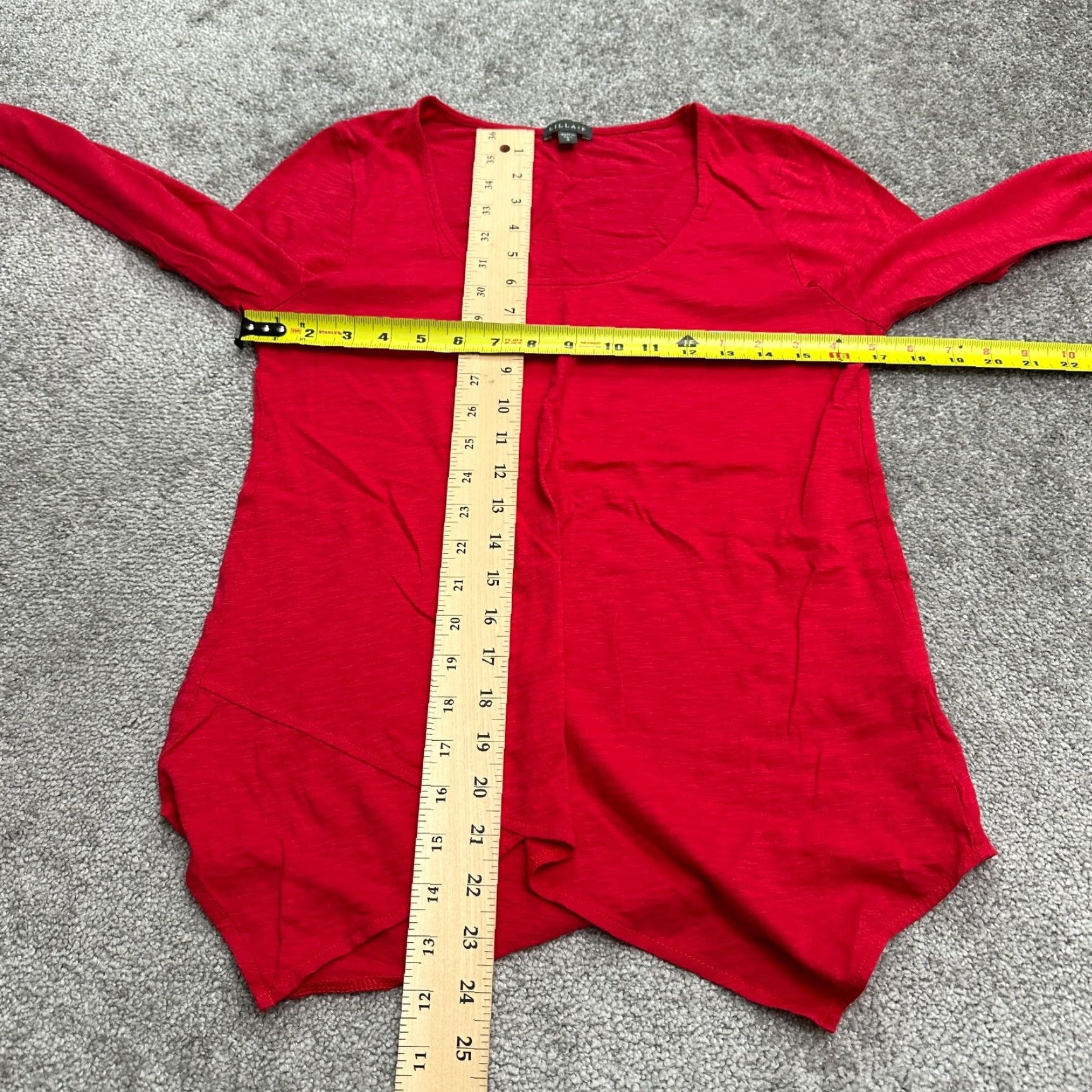 Vintage Lilla P Tunic Blouse Womens Small Red Scoop Neck Long Sleeve Cotton Casual Top Size S / US 4 / IT 40 - 7 Thumbnail