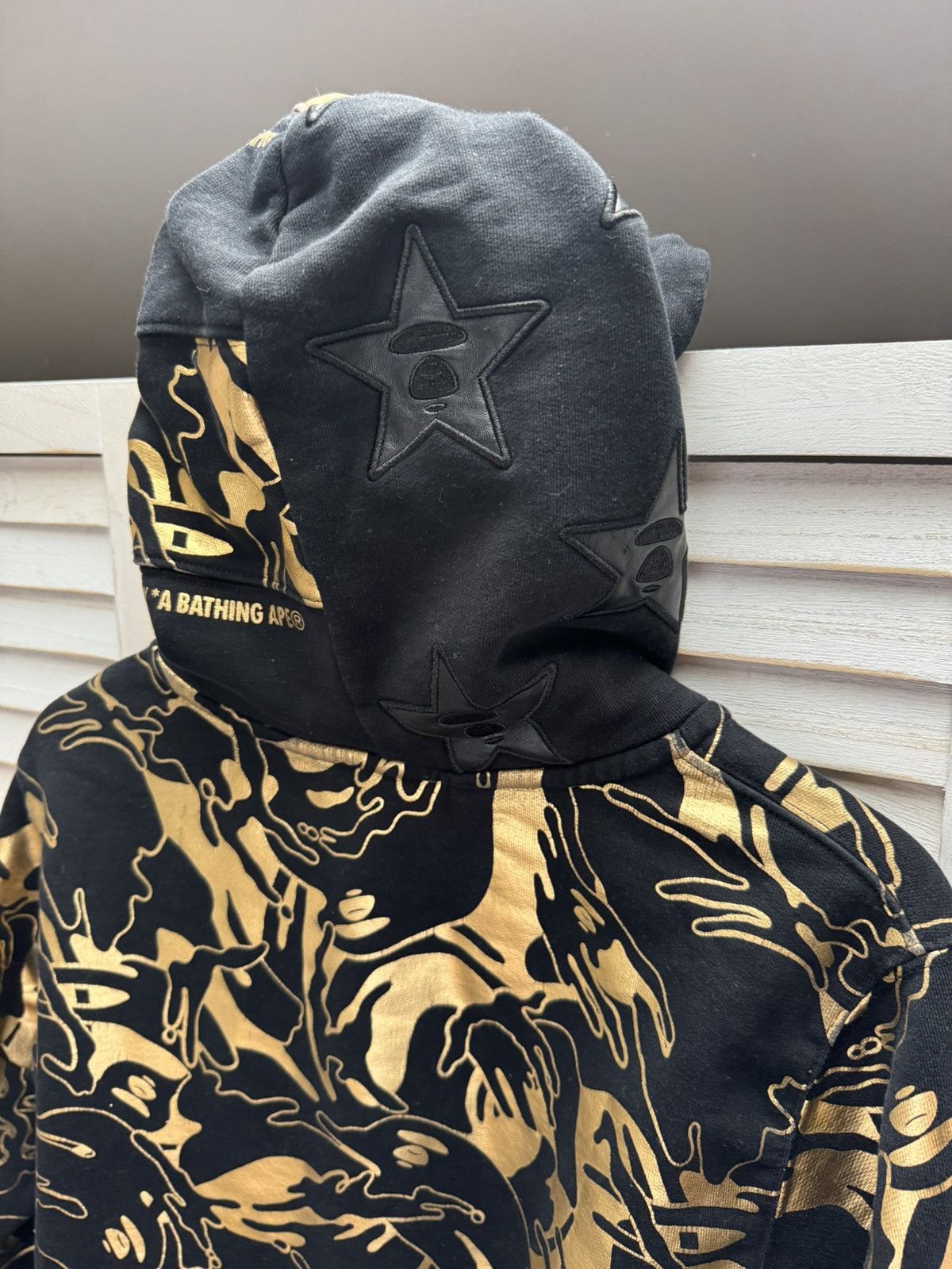 Men’s Casual AAPE Hoodie Black Gold