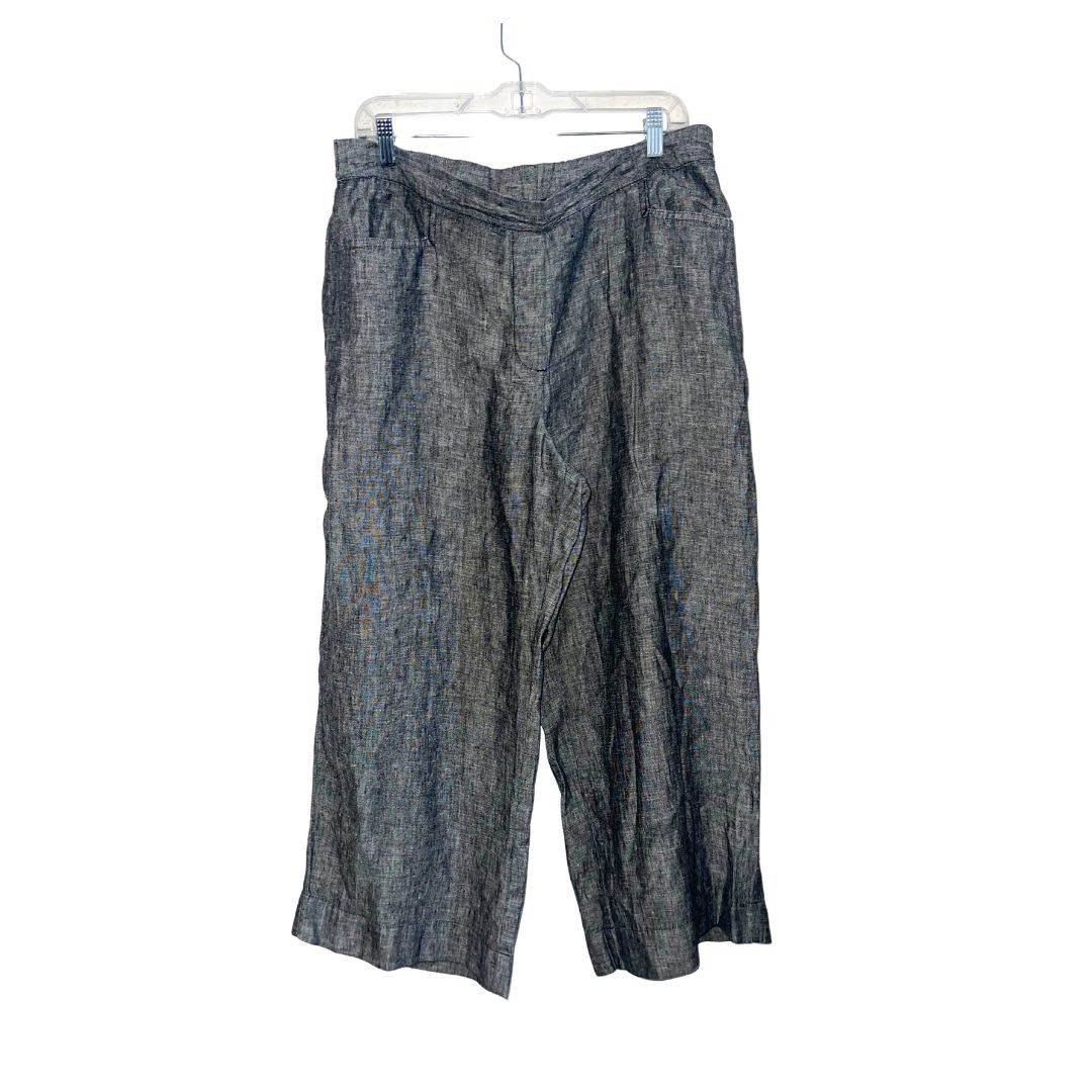 Other J. Jill Cropped Wide Leg Linen Pants Pull on Relaxed Fit Size 33" - 1 Thumbnail