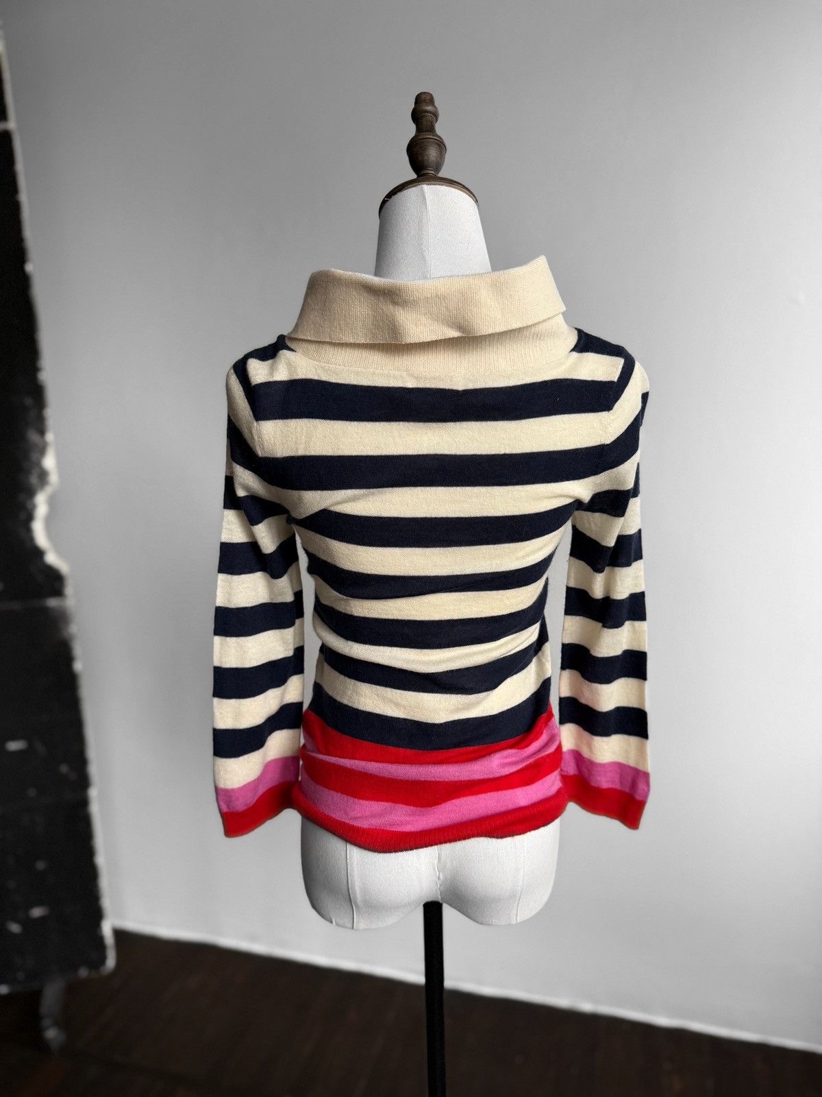Kate Spade Kate Spade Womens Multicolor Striped High Neck Knit Sweater Size XS / US 0-2 / IT 36-38 - 2 Thumbnail