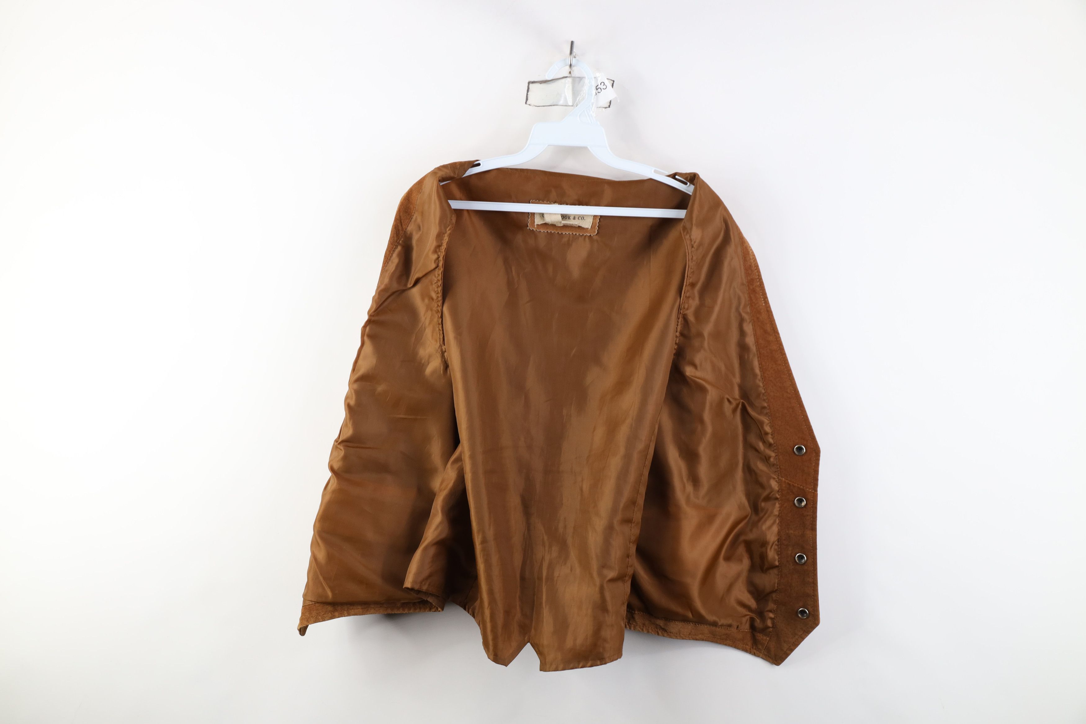 Vintage Vintage 90s Streetwear Leather Buckle Back Vest Jacket Brown Size US XL / EU 56 / 4 - 11 Thumbnail