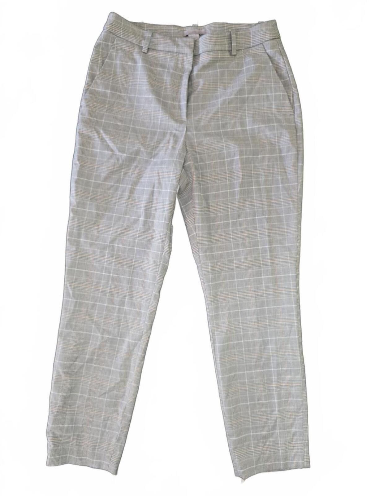 H&M H&M Gray Plaid Dress Pants Size 6 Straight Leg Business Work Size 28" / US 6 / IT 42 - 2 Thumbnail