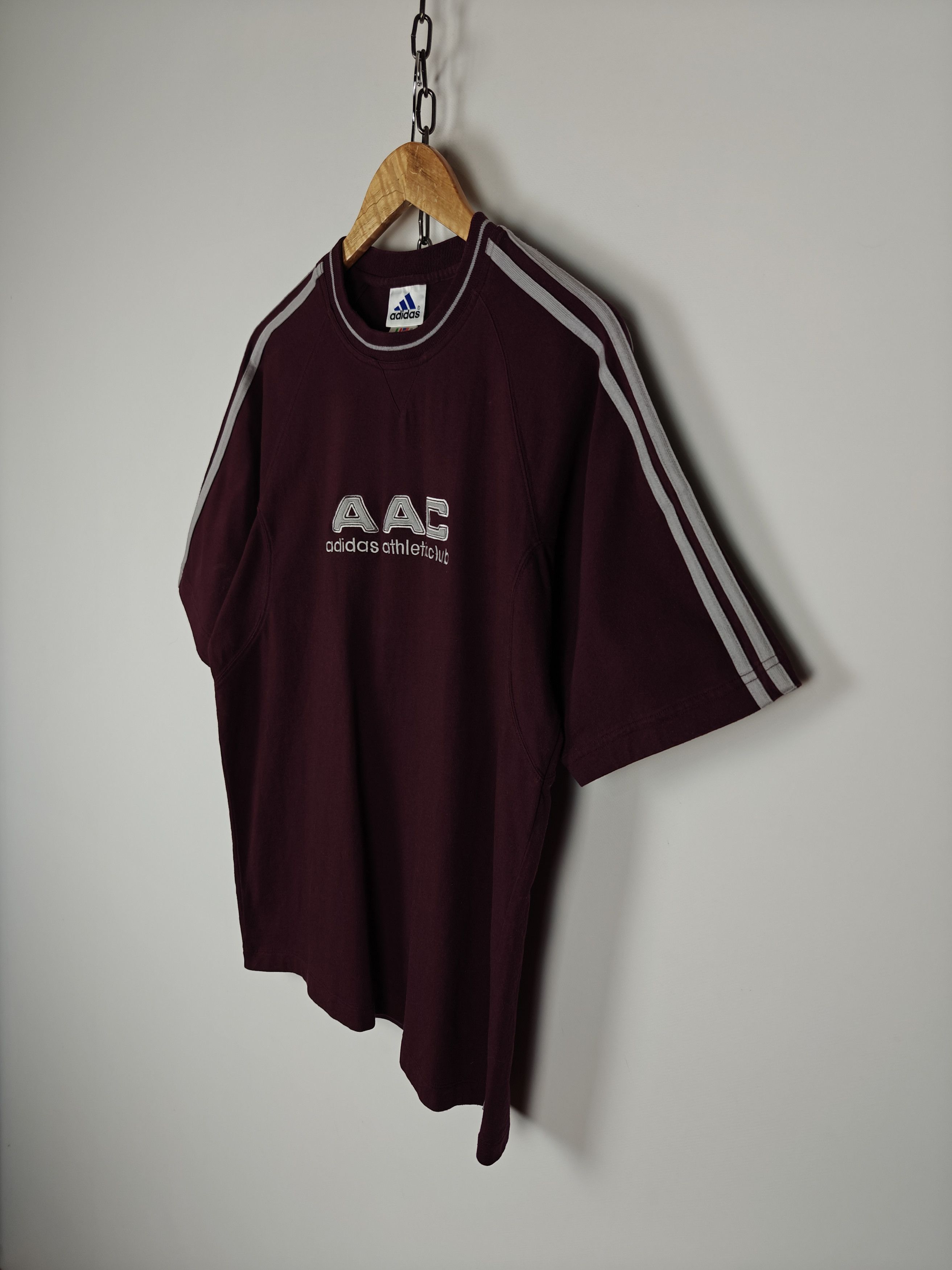 Adidas Adidas VTG T-Shirt Center Logo AAC Burgundy Tee M Size US M / EU 48-50 / 2 - 5 Thumbnail