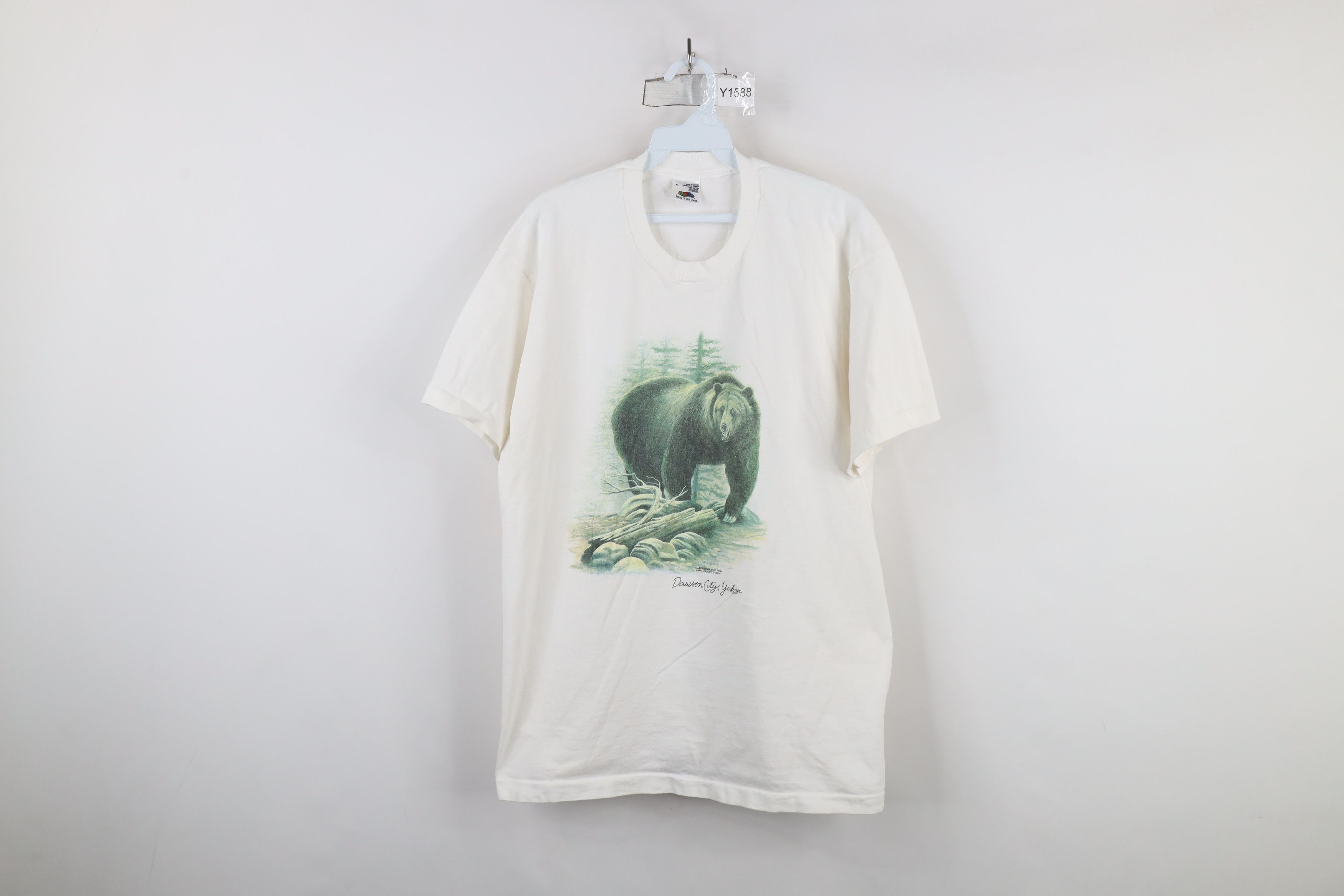 Vintage Vintage 90s Streetwear Dawson City Yukon Bear T-Shirt White Size US XL / EU 56 / 4 - 1 Thumbnail
