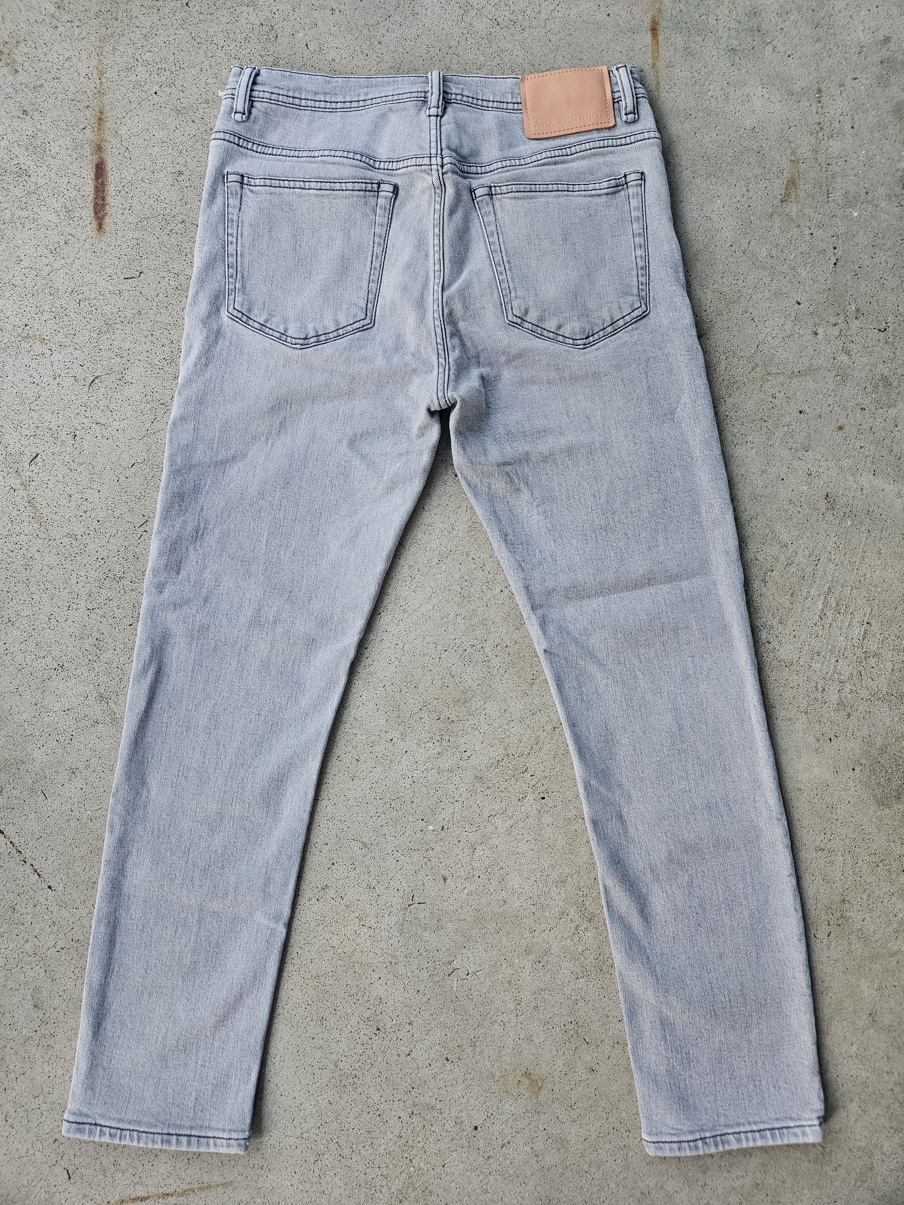 Acne Studios River Stone Grey Leather Back Patch Denim Jeans Size US 30 / EU 46 - 1 Thumbnail