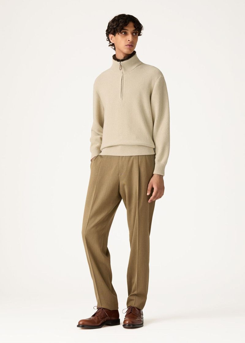 Loro Piana o1w1db10226 FA06328 Alpe Half-Neck Sweater in Beige Size US L / EU 52-54 / 3 - 2 Thumbnail