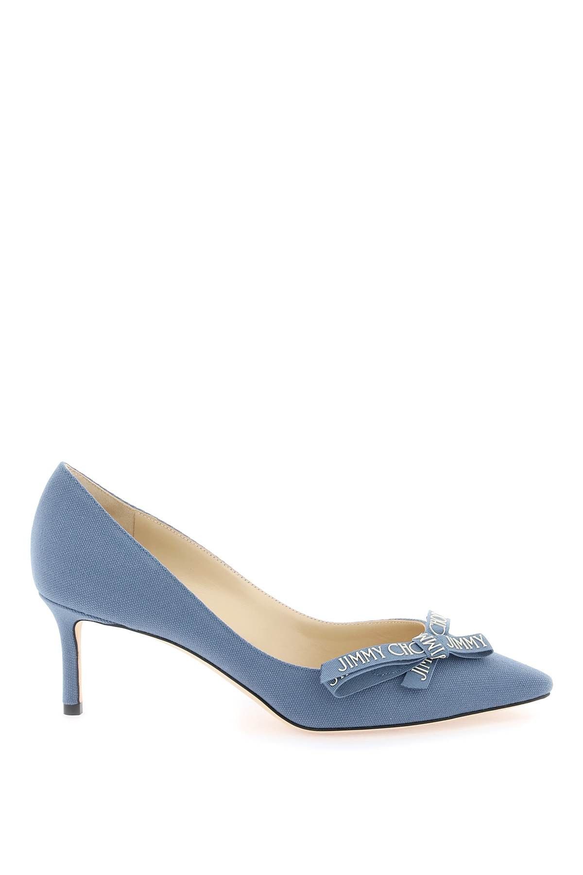 image of Jimmy Choo "romy 60 Canvas Dé Shoes in Denim Denim, Women's (Size 7)