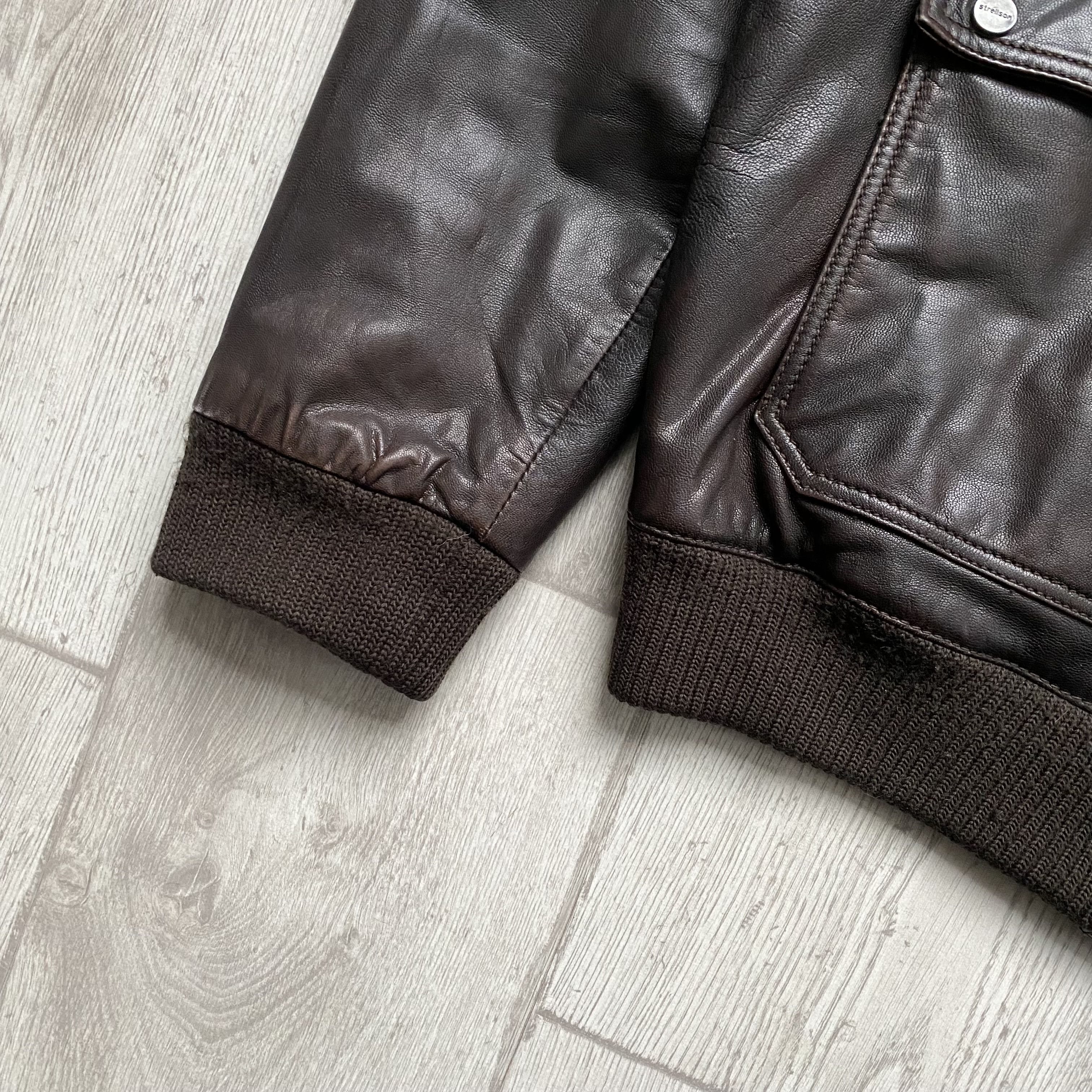 Genuine Leather Vintage Strellson Brown Real Leather Racing Moto Jacket Size US L / EU 52-54 / 3 - 6 Thumbnail