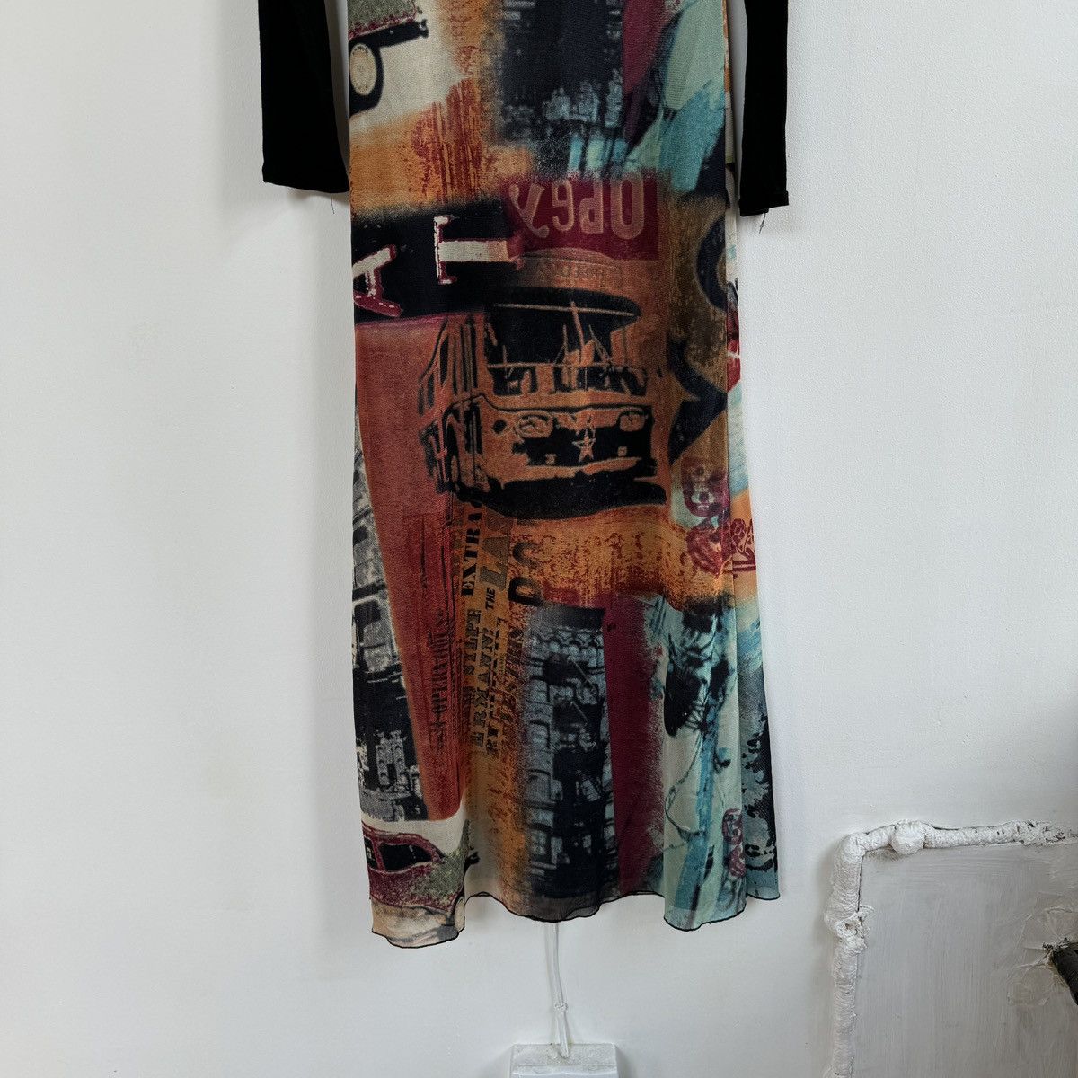 If Six Was Nine Cache Mesh Printed Hooded Maxi Dress Jean Paul Gaultier Size XS / US 0-2 / IT 36-38 - 9 Thumbnail