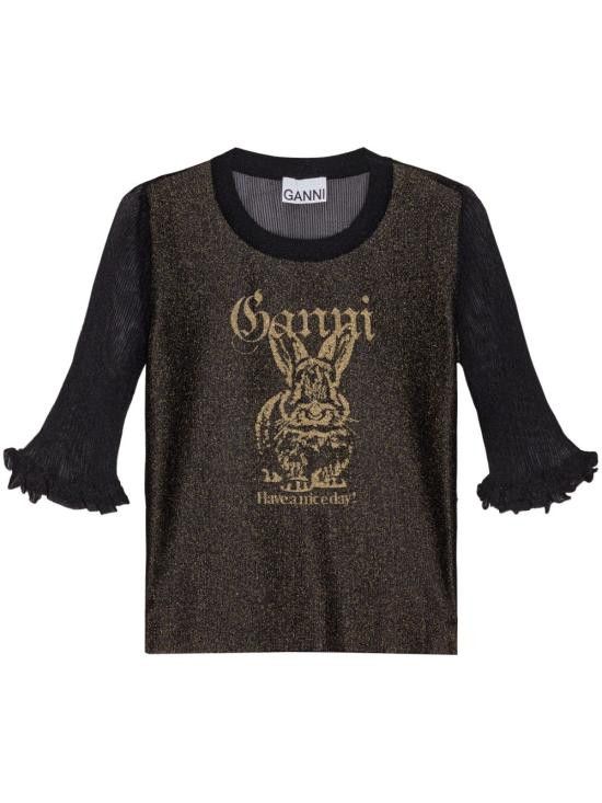 Ganni GANNI Women Sweater K2479 099 Black Size L / US 10 / IT 46 - 1 Thumbnail