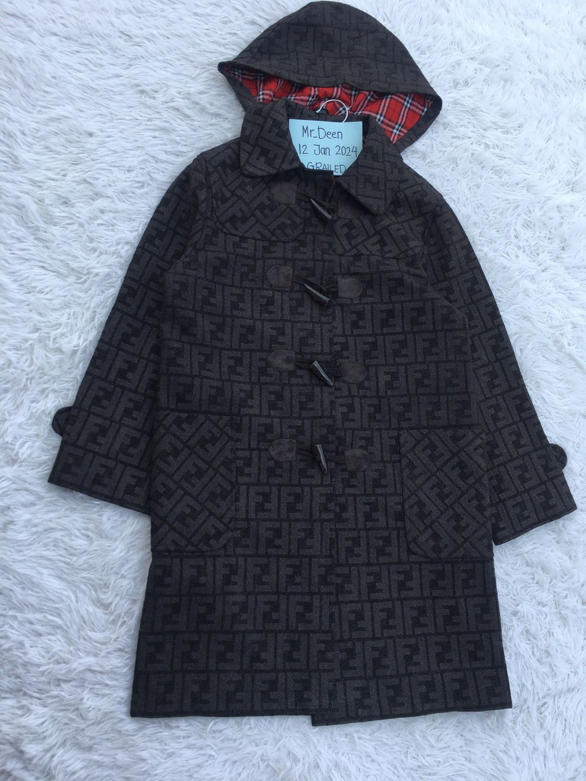 Fendi Rare Vintage FENDI Monogram Hooded Wool Coat/ Jacket Size US S / EU 44-46 / 1 - 3 Thumbnail