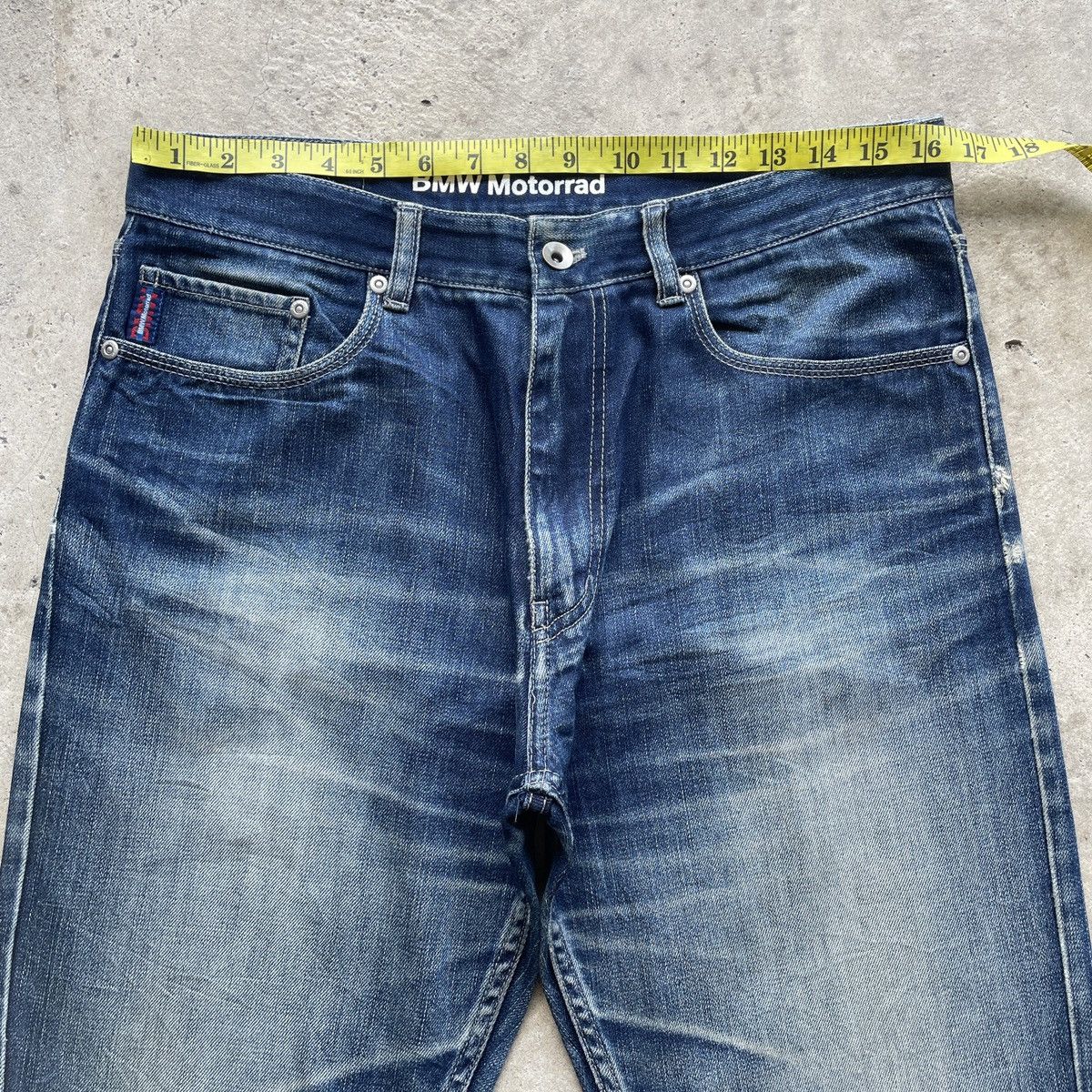 Faded Glory W33💥 BNW Motorrad Stonewash Jeans Faded Denim Pants Size US 33 - 5 Thumbnail
