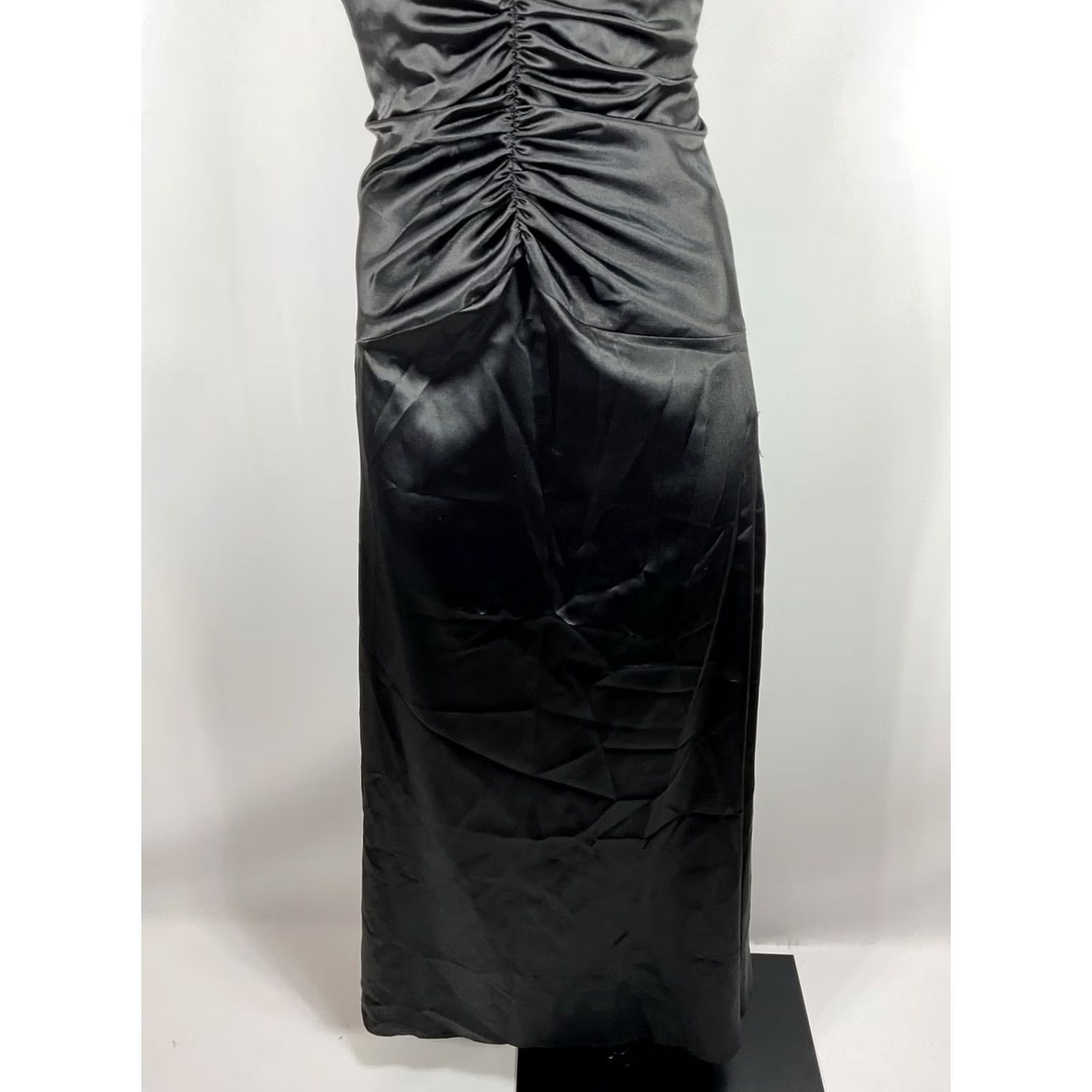 Jessica McClintock VTG Jessica McClintock Gown Ball Gown Satin Black 2 80s Evening Prom LBD Womens Size XS / US 0-2 / IT 36-38 - 4 Thumbnail