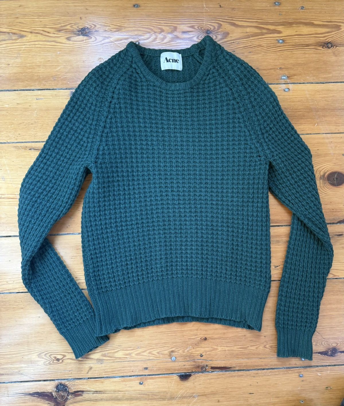Acne Studios Acne Studios Waffle Knit Green Sweater AW/12 Size US S / EU 44-46 / 1 - 3 Thumbnail