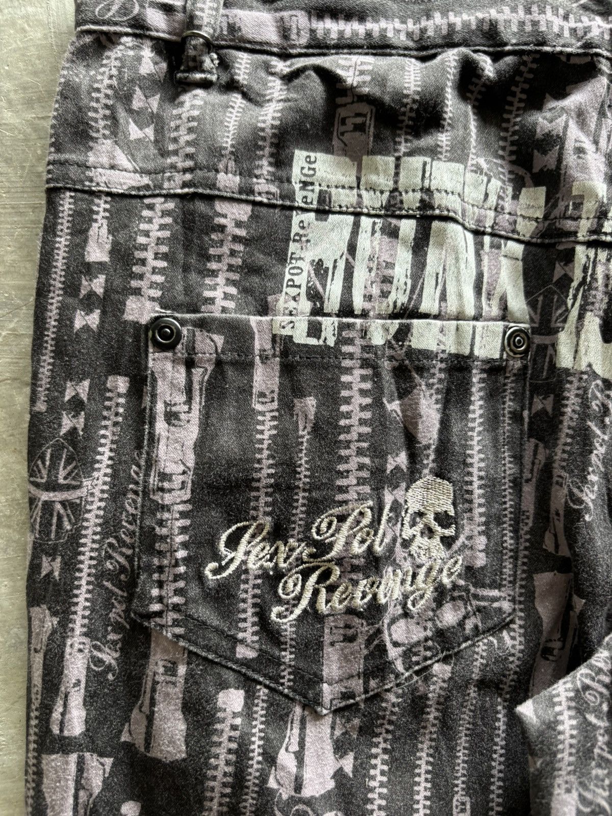 Sex Pot ReVeNGe y2k sex pot revenge punk gothic overprint pant skull anarchy Size US 28 / EU 44 - 16 Thumbnail
