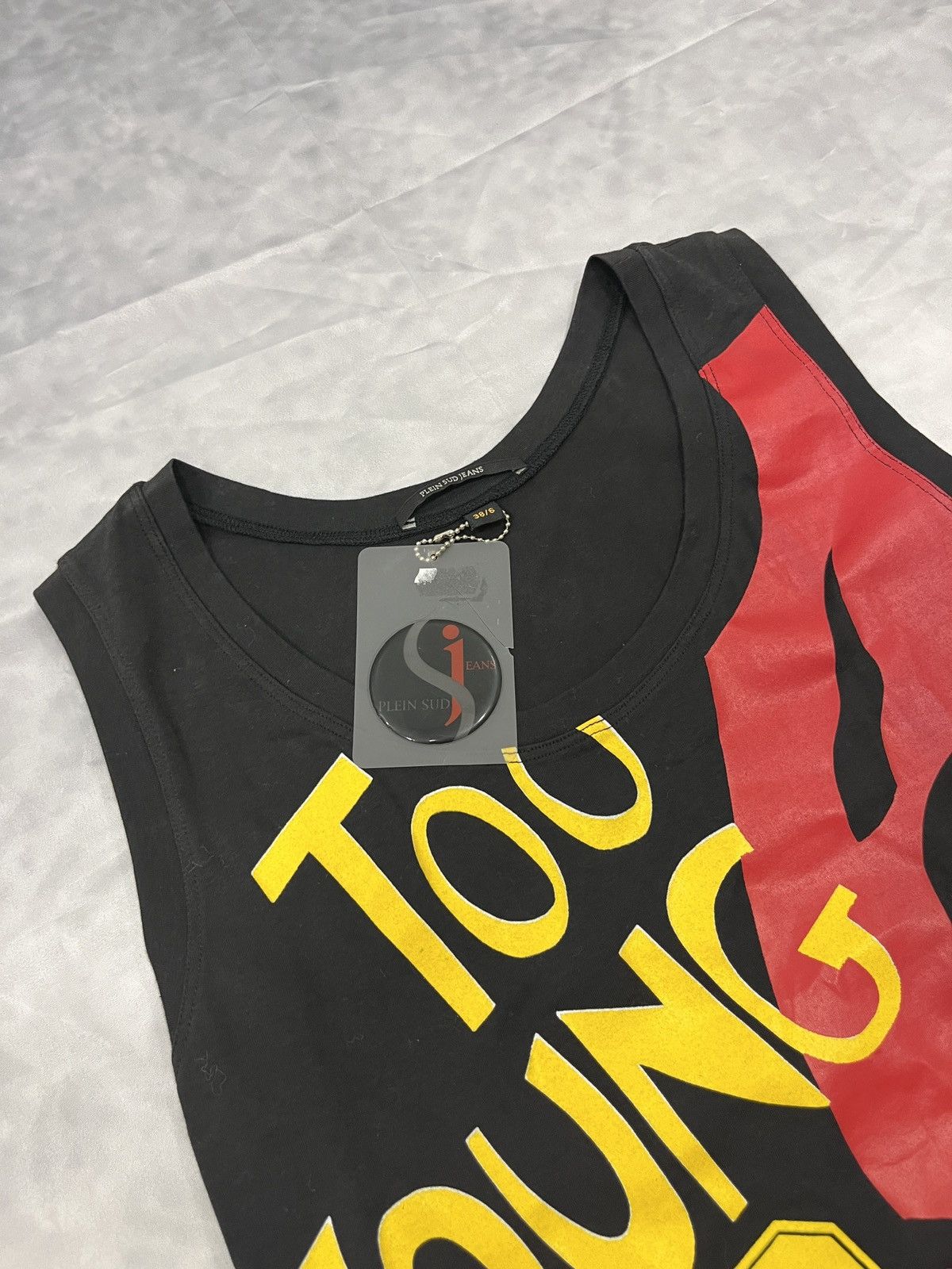 plein sud Plein Sud “Too Young Too Die” Graphic Studded Tank Top Size S / US 4 / IT 40 - 2 Thumbnail