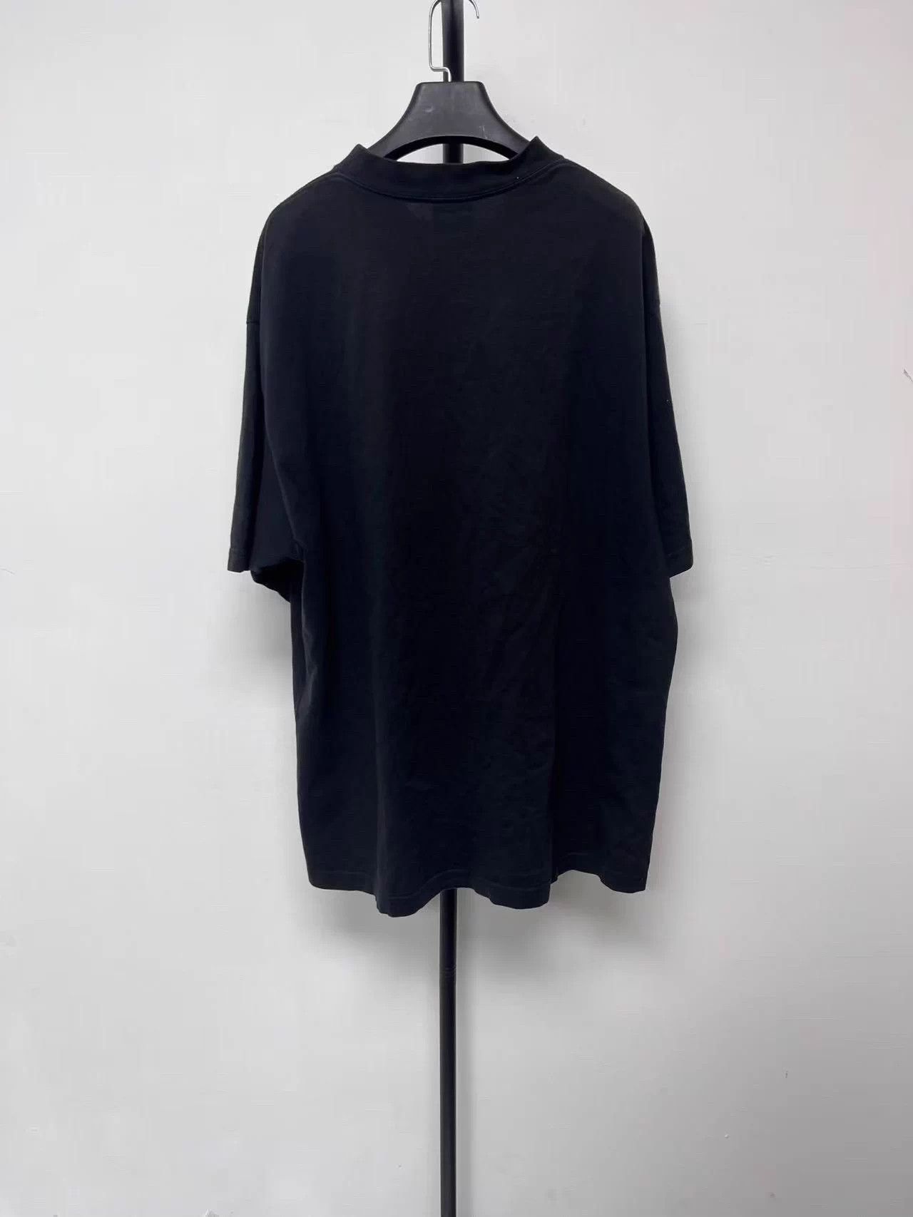 Balenciaga Balenciaga Logo Print Short Sleeve Crewneck T-shirt Black M Size US M / EU 48-50 / 2 - 2 Thumbnail