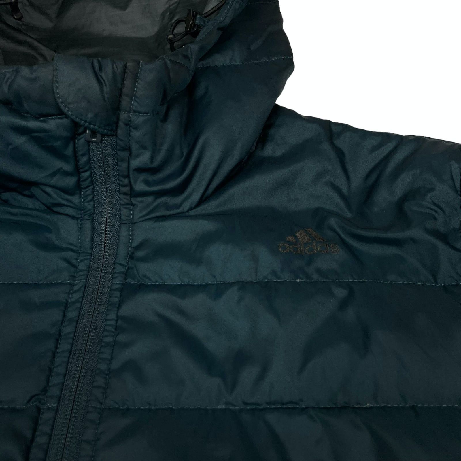 Adidas Adidas Mens Teal Long Sleeve Full Zip Hooded Puffer Jacket S Size US S / EU 44-46 / 1 - 3 Thumbnail