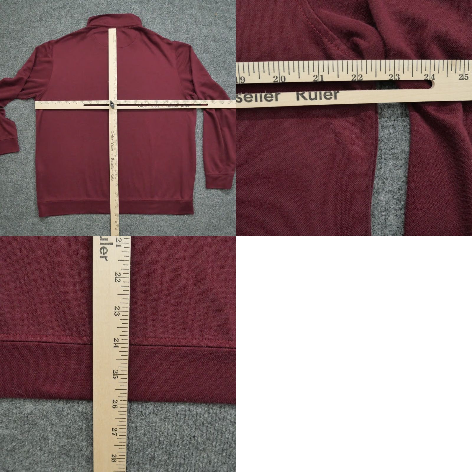 Tailorbyrd TAILORBYRD Sweatshirt Shirt 4 1/4 Zip Mens Large Red Maroon Mock Neck Fleece Modern Outdoor Utility Regular Deluxe Size US L / EU 52-54 / 3 - 8 Thumbnail