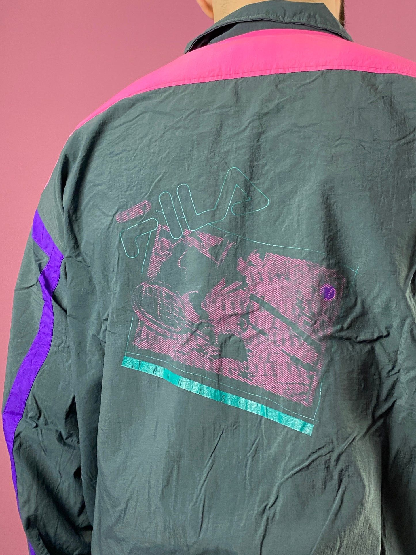 Fila × Vintage 90s Fila Vintage Men's Windbreaker Jacket - XXL Size US XXL / EU 58 / 5 - 4 Thumbnail