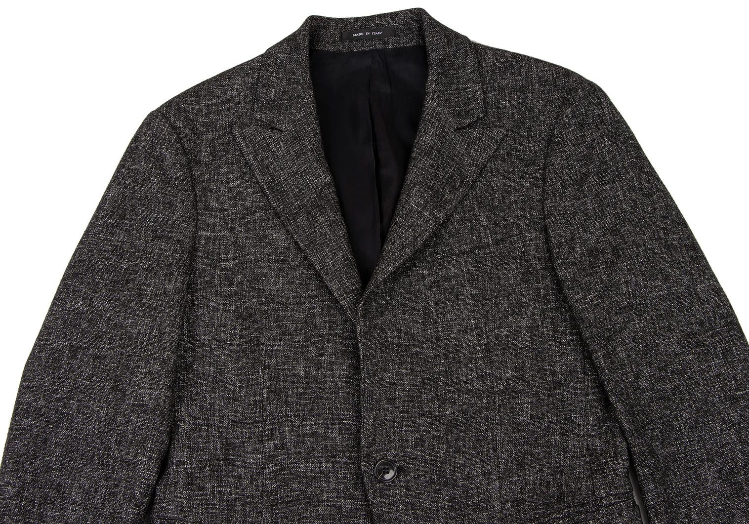 Emporio Armani Melange Wool One-Button Jacket in Black and White Size US S / EU 44-46 / 1 - 2 Thumbnail